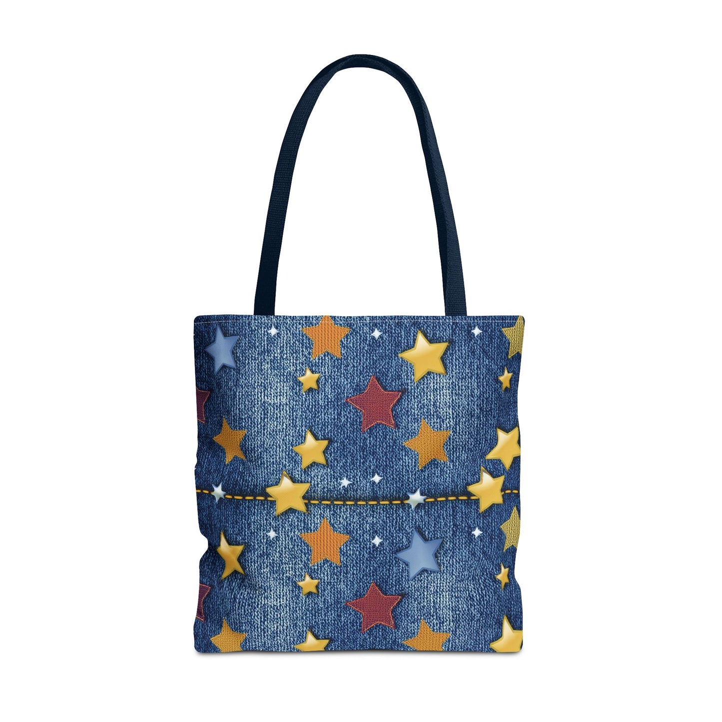 Denim Fabric Imitation Print Unisex Canvas Bag Poly Spun 3 Sizes Tote Bag 181-4