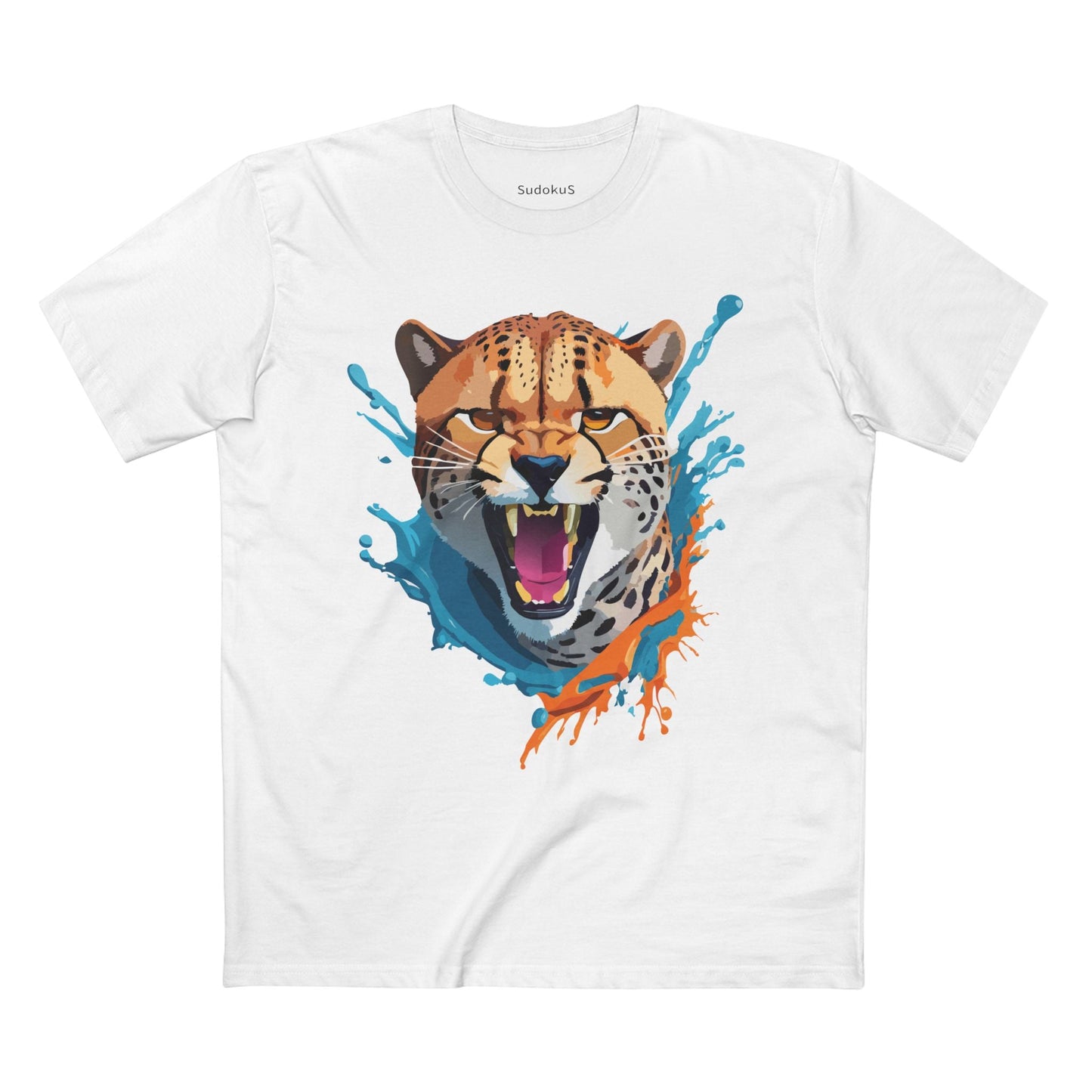 Cheetah Graphic Unisex 100 Cotton Staple Tee with Animal Design Artwork 26
