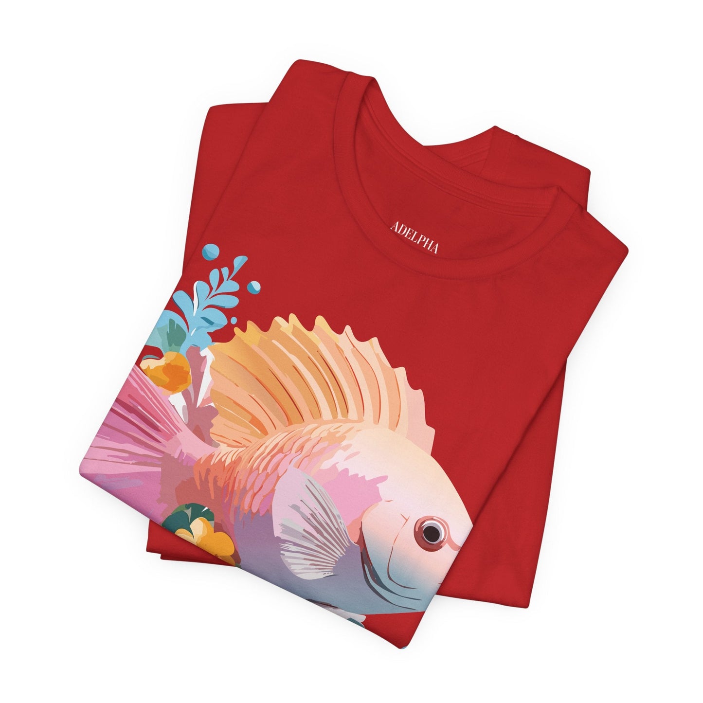 Adelpha Fish Graphic Tee Unisex Short Sleeve Shirt Vintage Inspired Art Design Collection