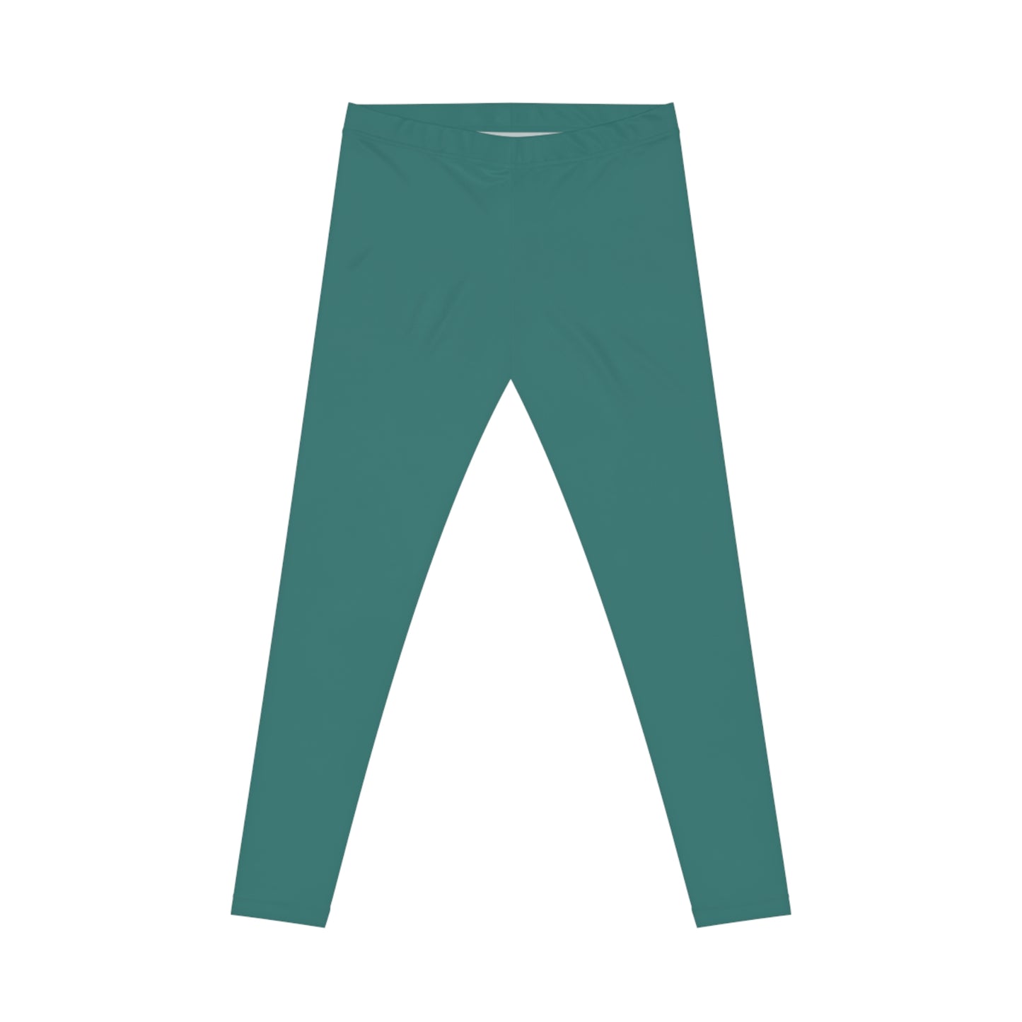 Pine Teal Color Women's Poly-Span Casual Leggings XS-2XL