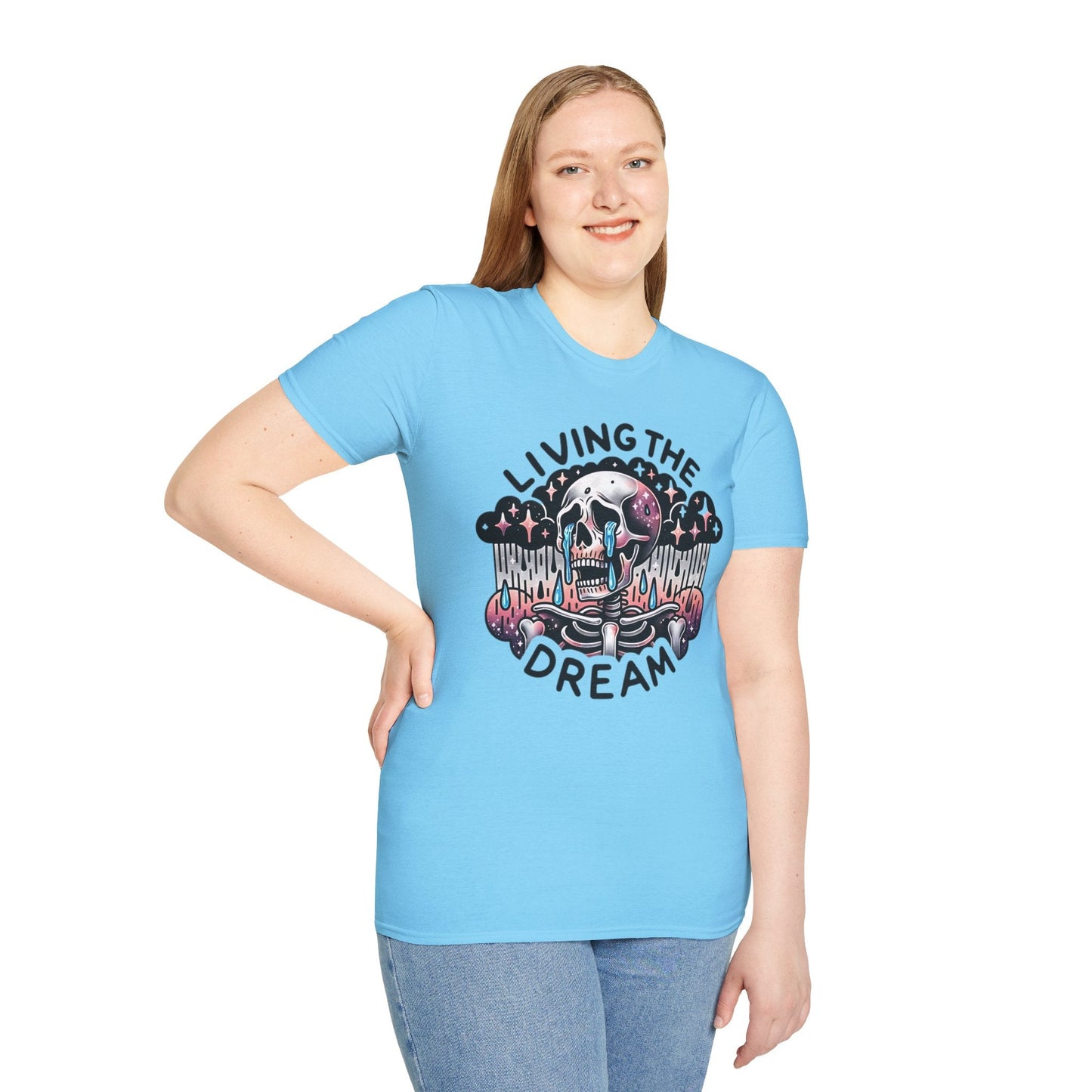 Unisex Skull Shirt Skeleton Design Gildan Softstyle 64000 Short Sleeve T Shirt For Everyday Comfort