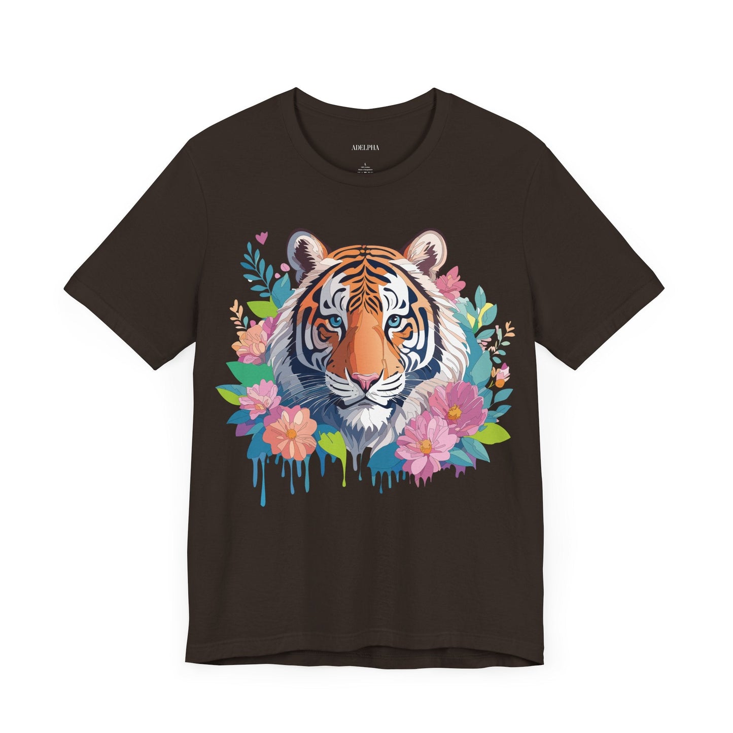 Tiger Graphic Tee Unisex Short Sleeve Shirt By Adelpha Art Design Vintage Inspired
