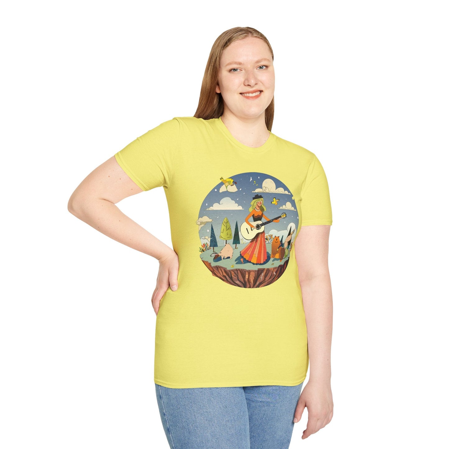 Womens Graphic T Shirt Art Design Tee Unisex SoftStyle Gildan 64000 100 Percent Cotton