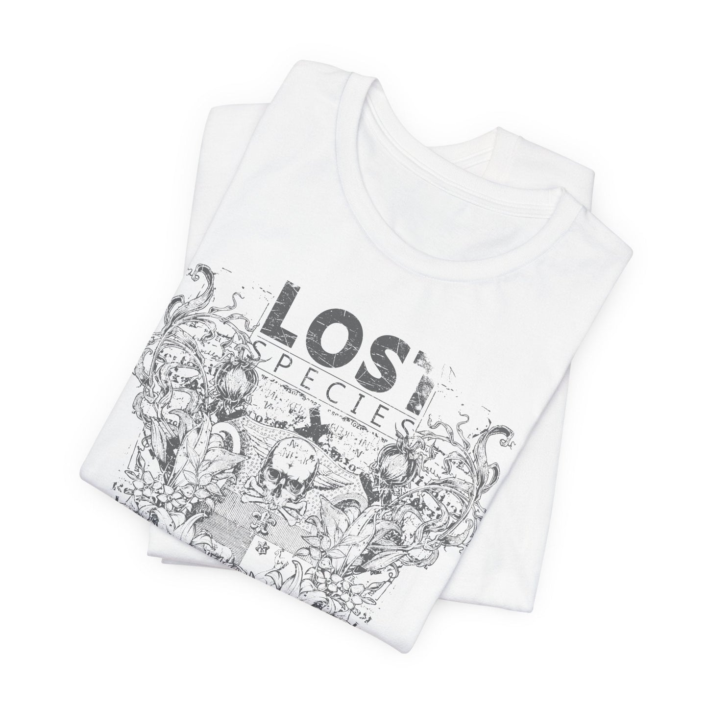 Lost Species Tee Floral Wildlife Illustration Rock Band T-Shirt A-7
