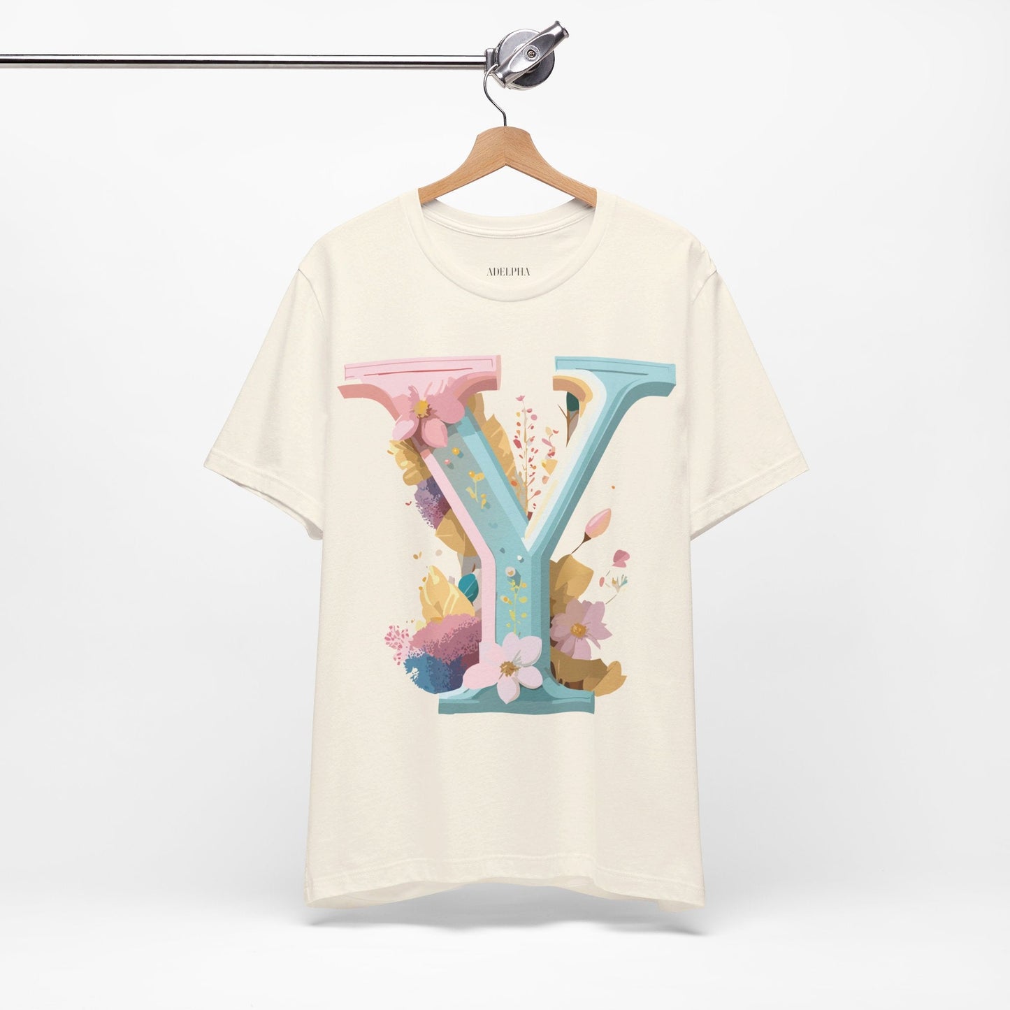 Letter Y Shirt Unisex Jersey Graphic Tee By Adelpha Vintage Inspired Art Short Sleeve Premium