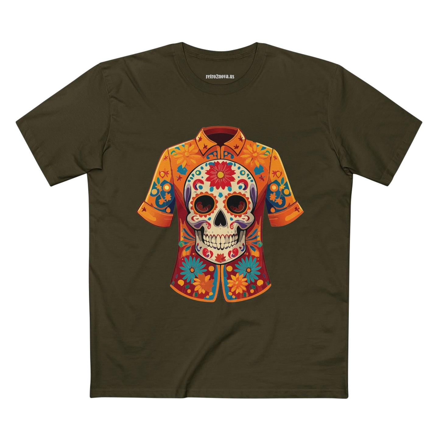 Skull Shirt Skeleton Shirt Unisex Premium Cotton Tee With Original Art Design Retro2Nova