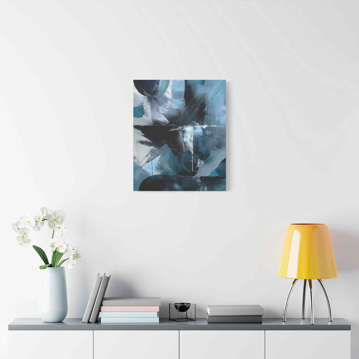 Blue Abstract Painting Print Canvas 20x24,20x30,24x30, 24x32,24x36,30x40, 32x48,36x48,40x60 Pine-Wood Inner Frame ABS-29