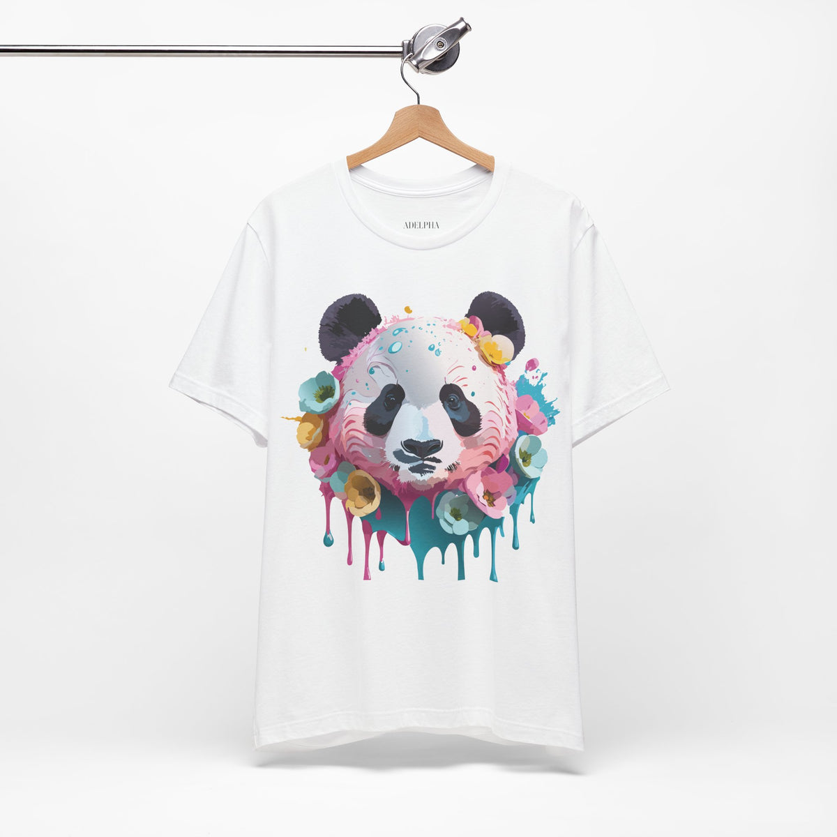 Panda Graphic Unisex Cotton Bella+Canvas Tee with Art Animal Design e138
