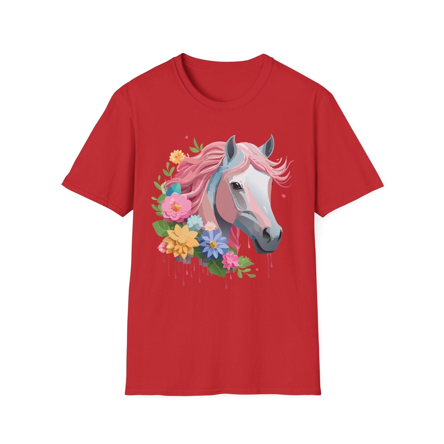 Unisex Horse Shirt Softstyle Cotton Tee With Animal Print Design
