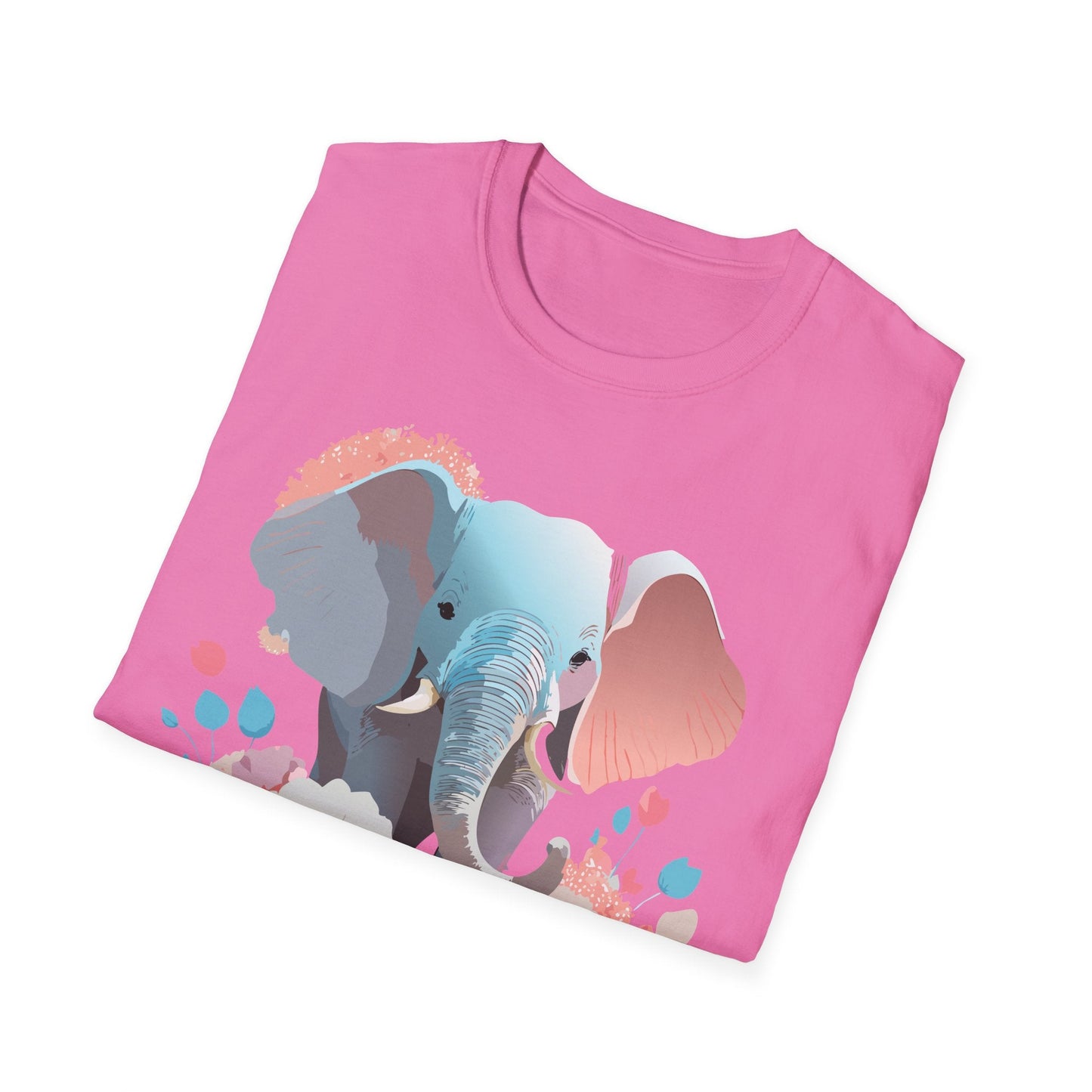 Elephant T Shirt Unisex Softstyle Graphic Tee With Elephant Animation Animal Print