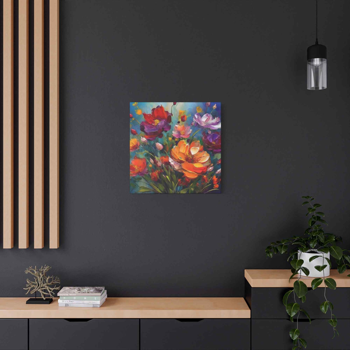 Flowers Print Canvas, Floral Oil Paint Print 20x20, 24x24, 30x30, 32x32, 36x36, Floral Art Design Print Non-Frame MC-14