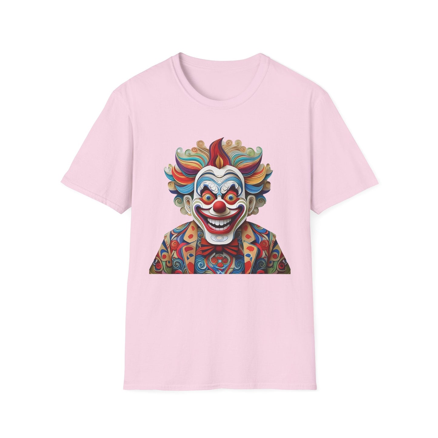 Graphic Clown Themed Unisex Softstyle Tee Funny Man Circus Scary Man Gildan 64000