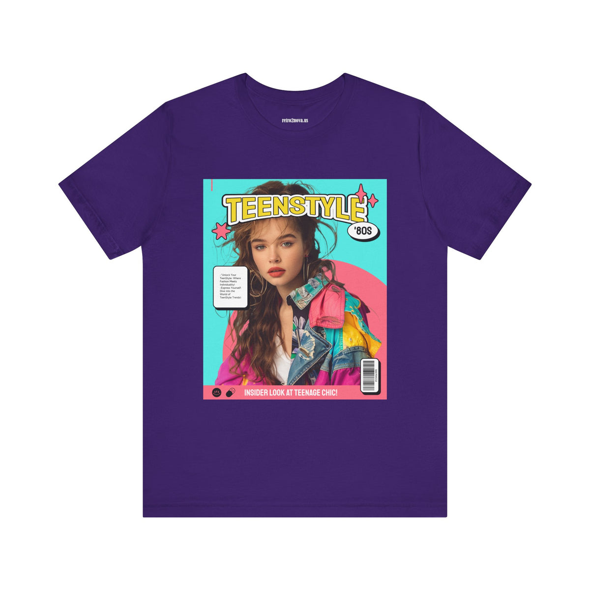 Magazine Cover Graphic Unisex Cotton Bella+Canvas Tee with Retro Poster Design ab114