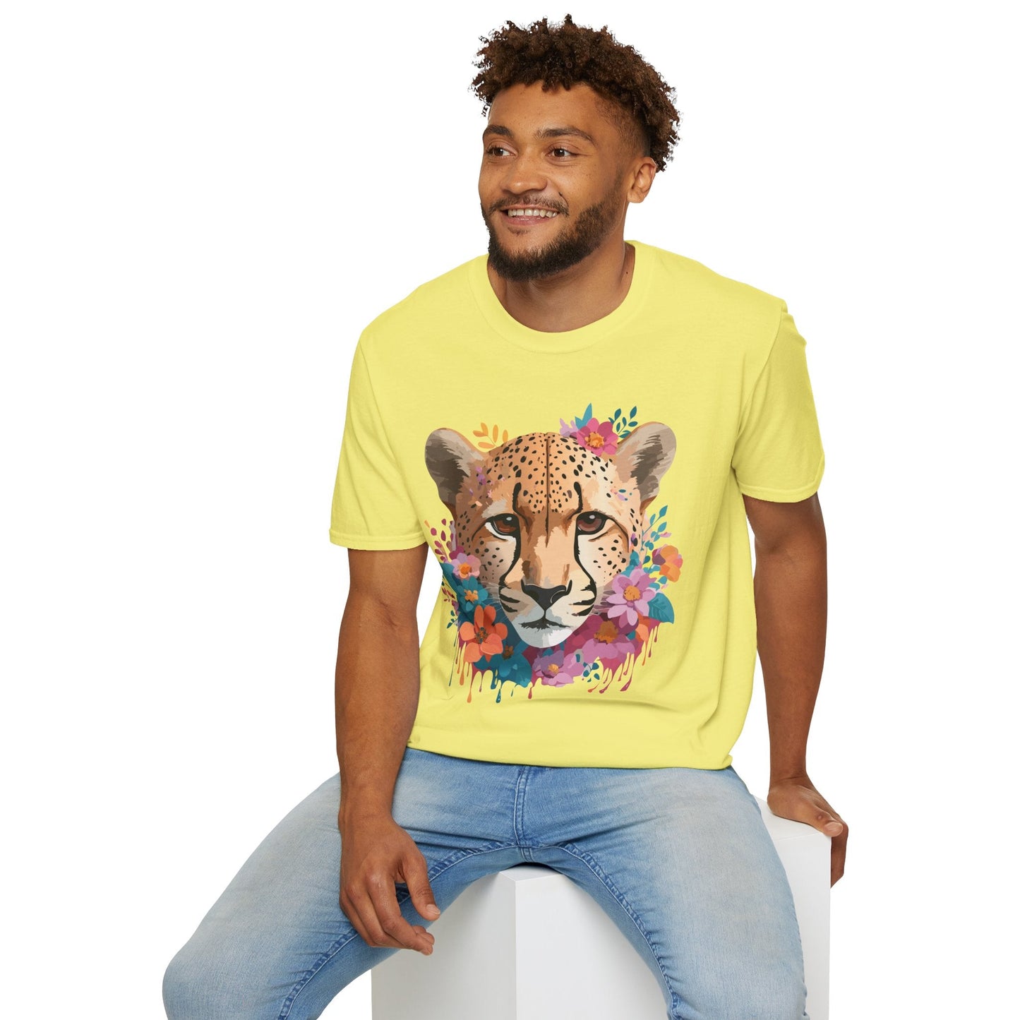 Cheetah Print Unisex Softstyle Tee Gildan 64000 Cotton Short Sleeve Shirt