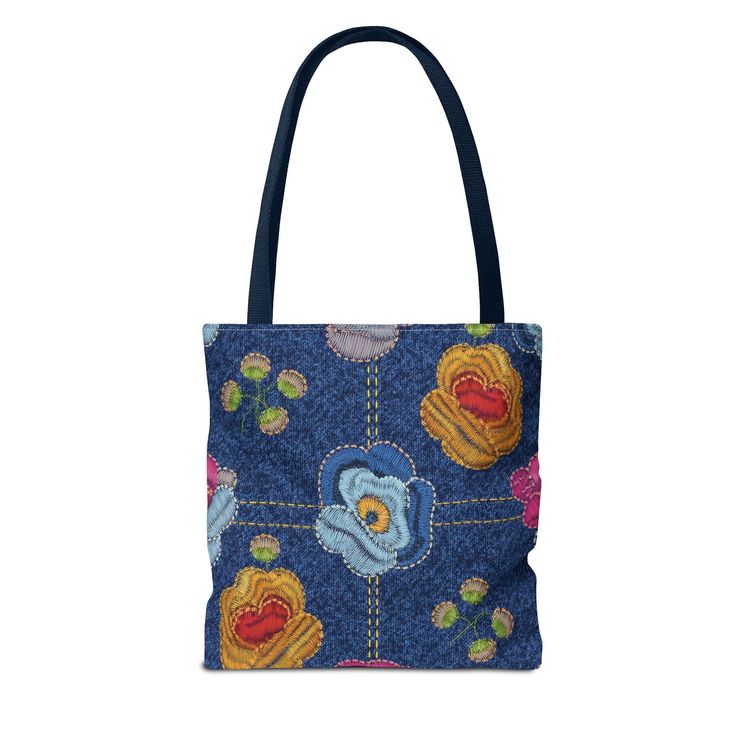 Denim Fabric Imitation Print Unisex Canvas Bag Poly Spun 3 Sizes Tote Bag 159-5