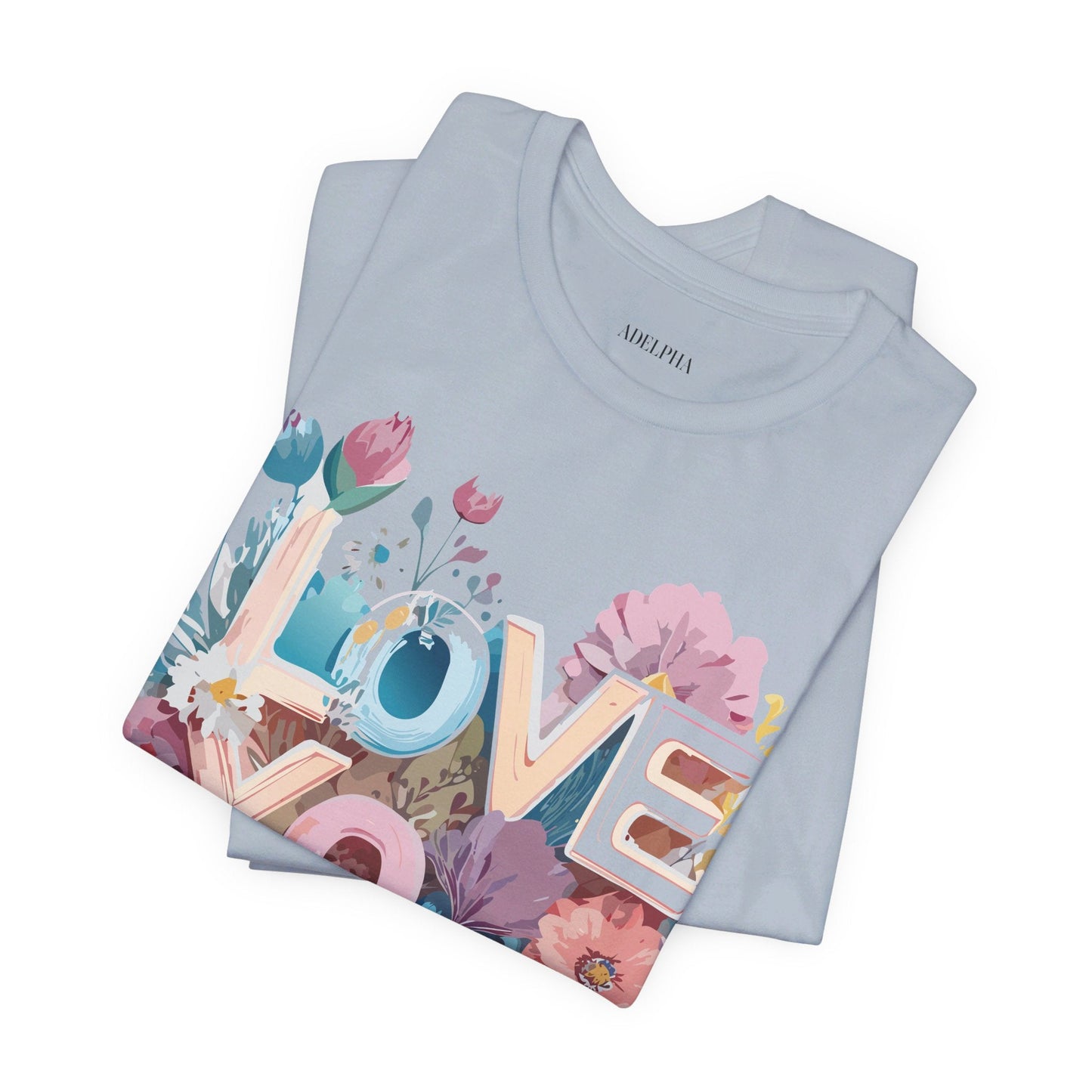 Valentine Day Graphic Unisex 100 Cotton Vintage Artwork with Love and Flower Design Tee 37