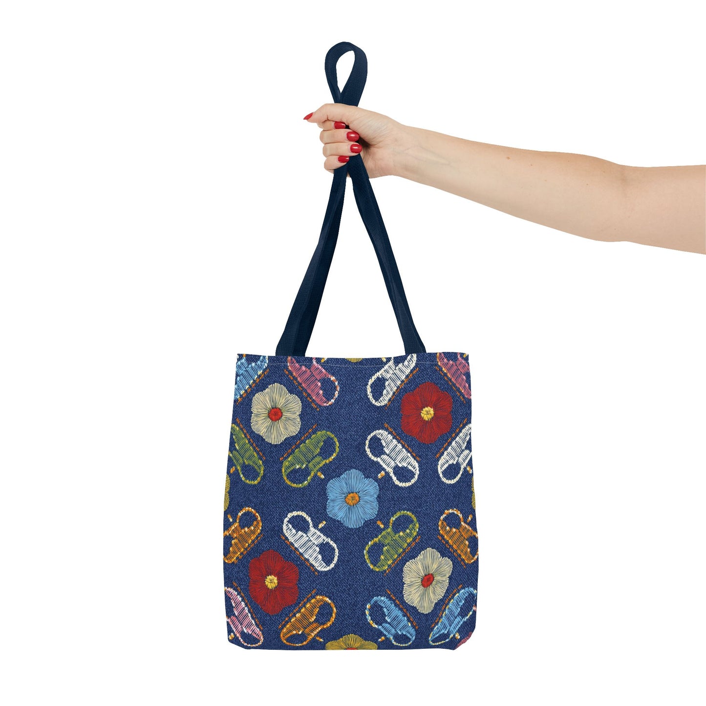 Denim Fabric Imitation Print Unisex Canvas Bag Poly Spun 3 Sizes Tote Bag 154