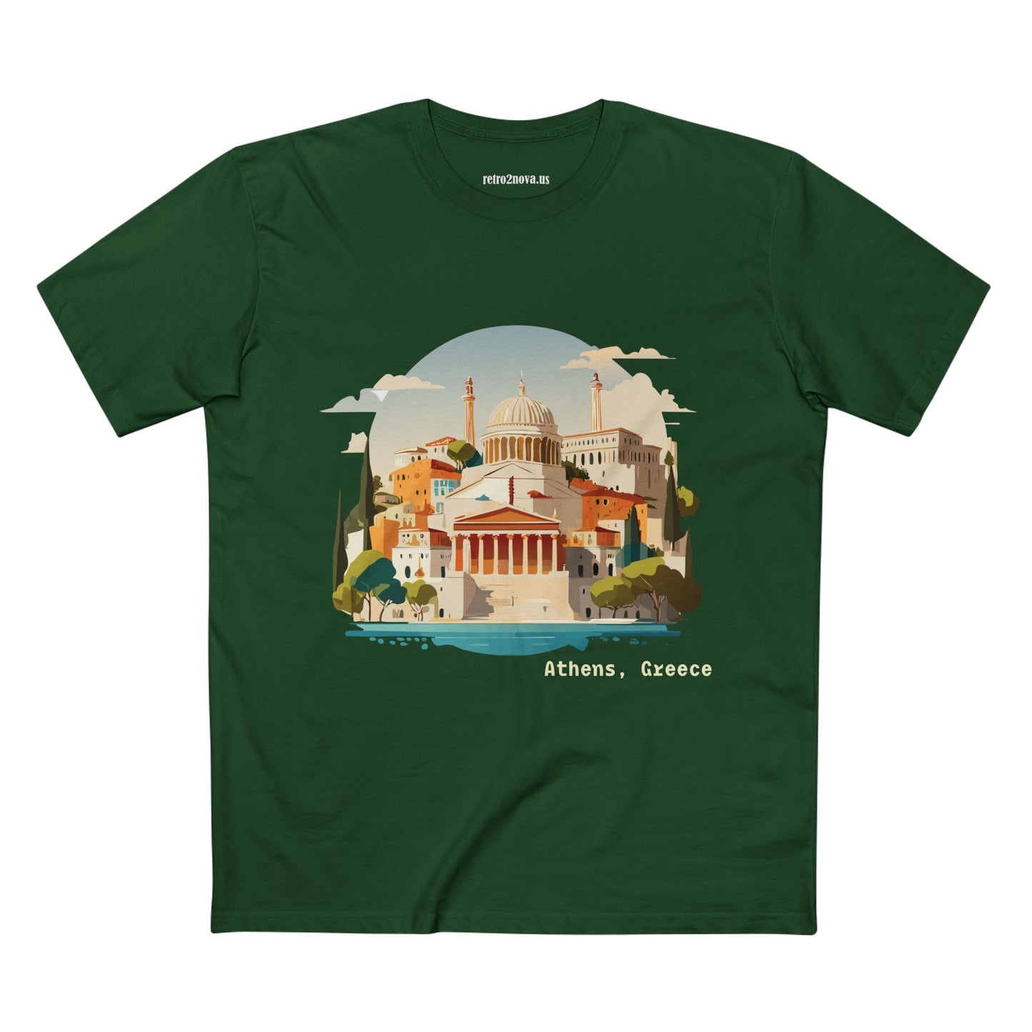 Greece Travel Shirt Unisex Premium Cotton Tee With Original Art Design From Retro2Nova