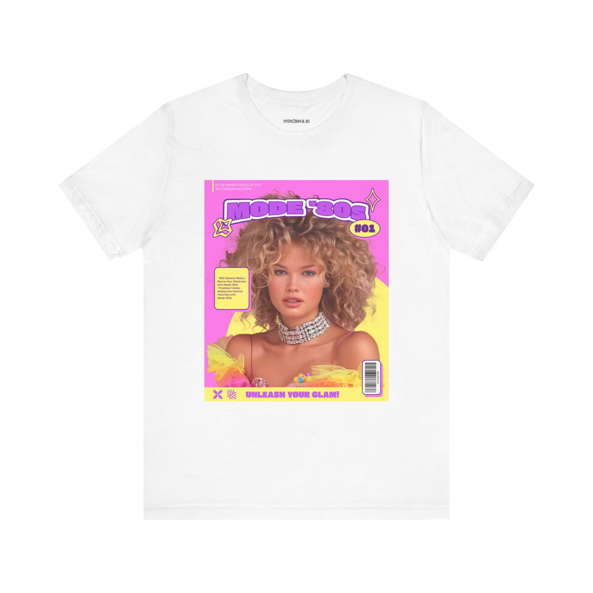 Magazine Cover Graphic Unisex Cotton Bella+Canvas Tee with Retro Poster ab31