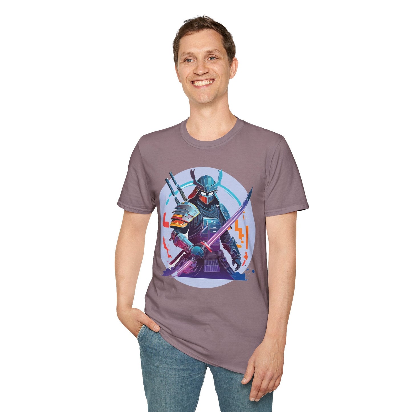 Samurai Shirt Unisex Softstyle Tee 100 Percent Ring Spun Cotton Light 4.5 Oz Graphic Gildan 64000