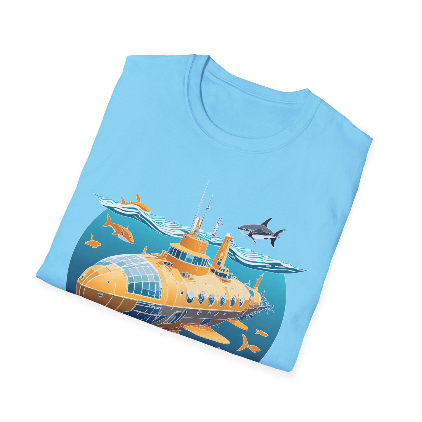 Ocean Themed Unisex Softstyle T Shirt 100 Percent Ring Spun Cotton U Boat Design Tee Everyday