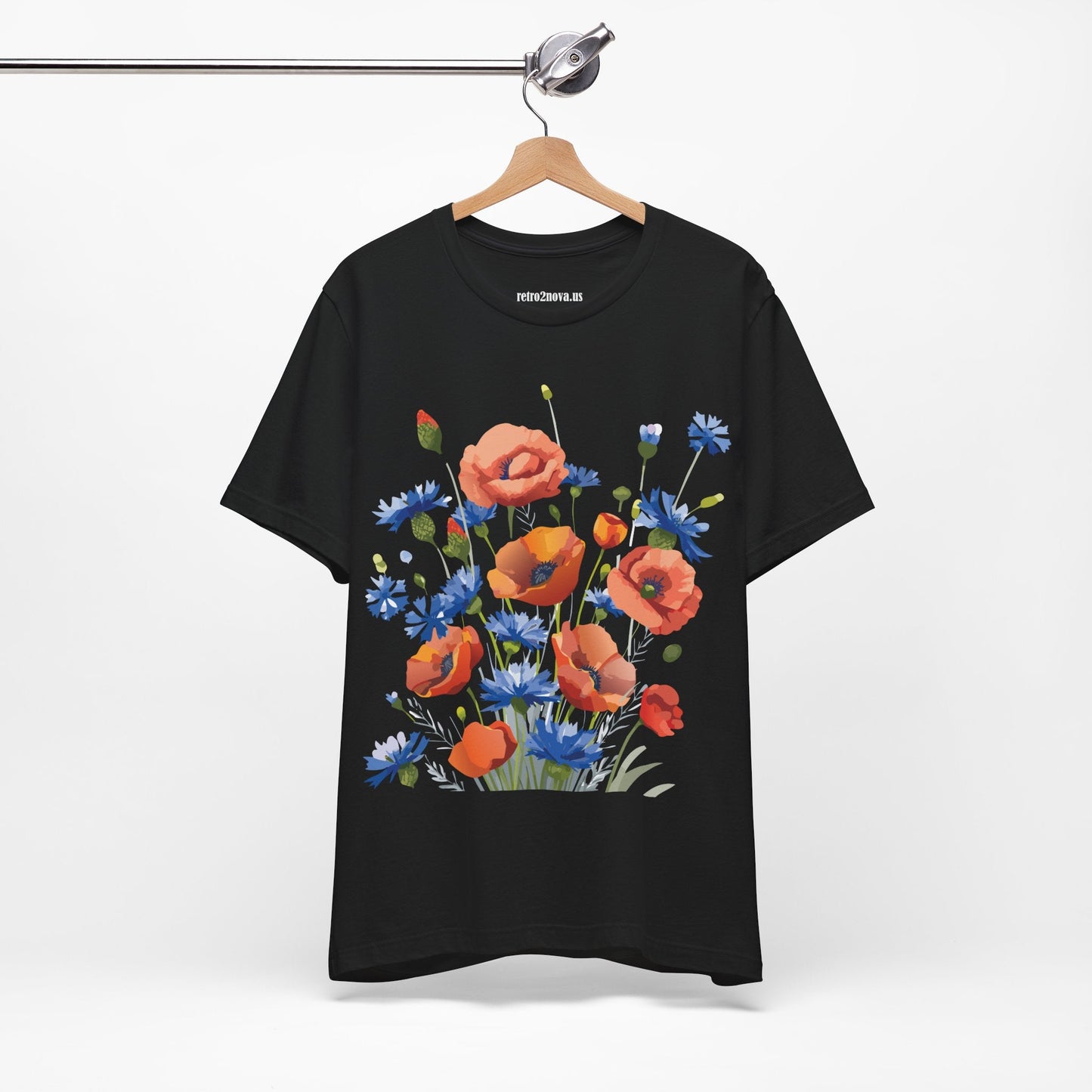 Unisex Floral Shirt Floral Print Tee Lightweight Breathable Fabric Short Sleeve Casual Wear