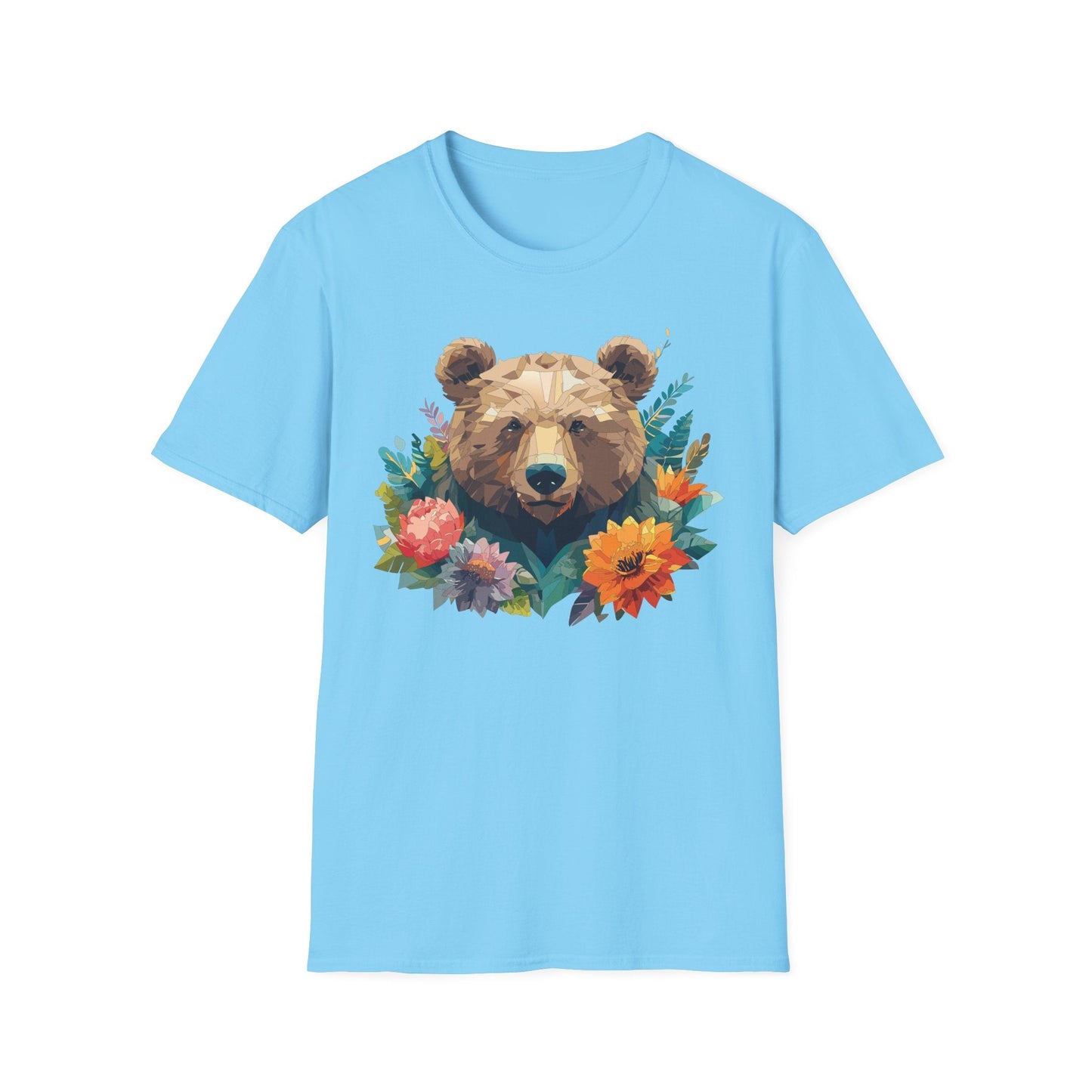 Bear T Shirt Unisex Softstyle Tee 100 Percent Ring Spun Cotton Gildan 64000 Comfortable