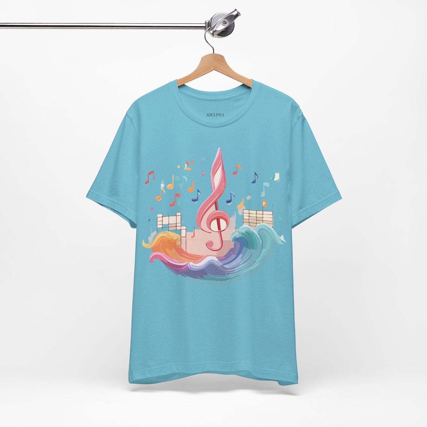 Music Graphic Unisex 100 Cotton Vintage Art with Musical Elements Tee 30
