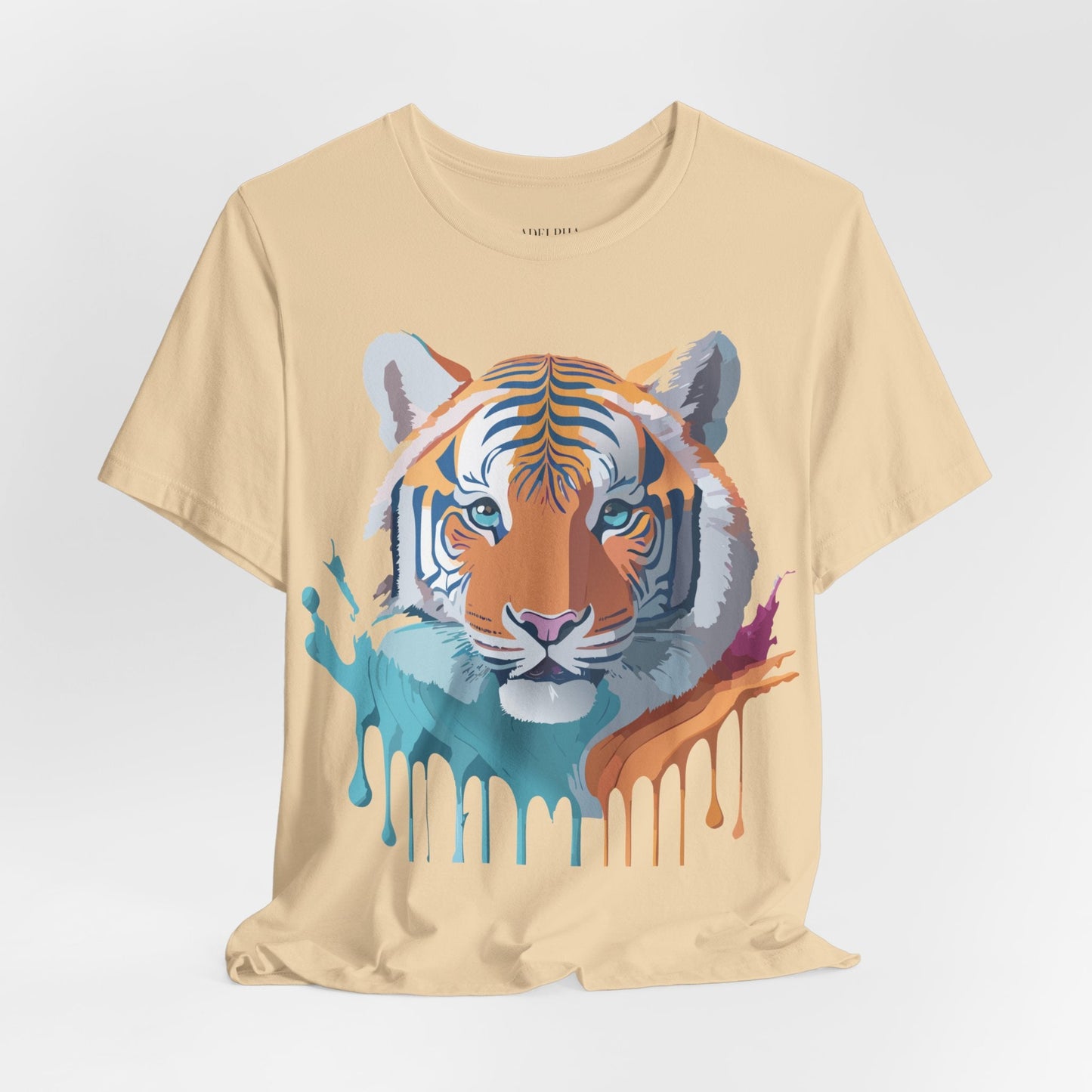 Tiger Graphic Tee Unisex Short Sleeve Shirt With Vintage Inspired Adelpha Artwork