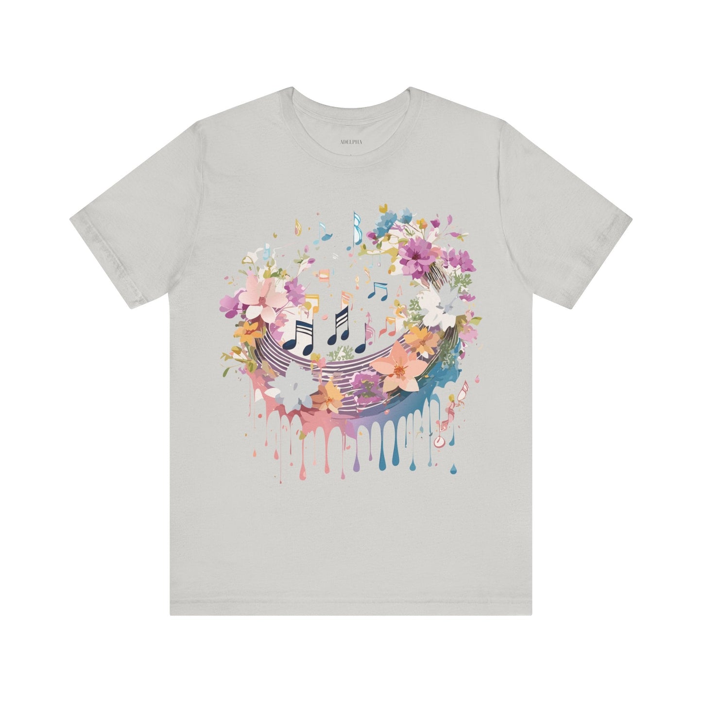 Music Graphic Unisex 100 Cotton Vintage Art with Musical Elements Tee 114