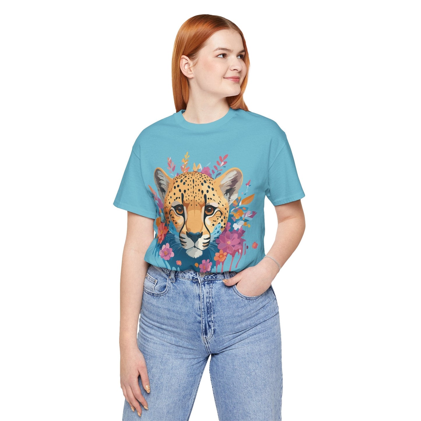 Adelpha Cheetah Graphic Tee Unisex Vintage Inspired Artwork Short Sleeve Jersey