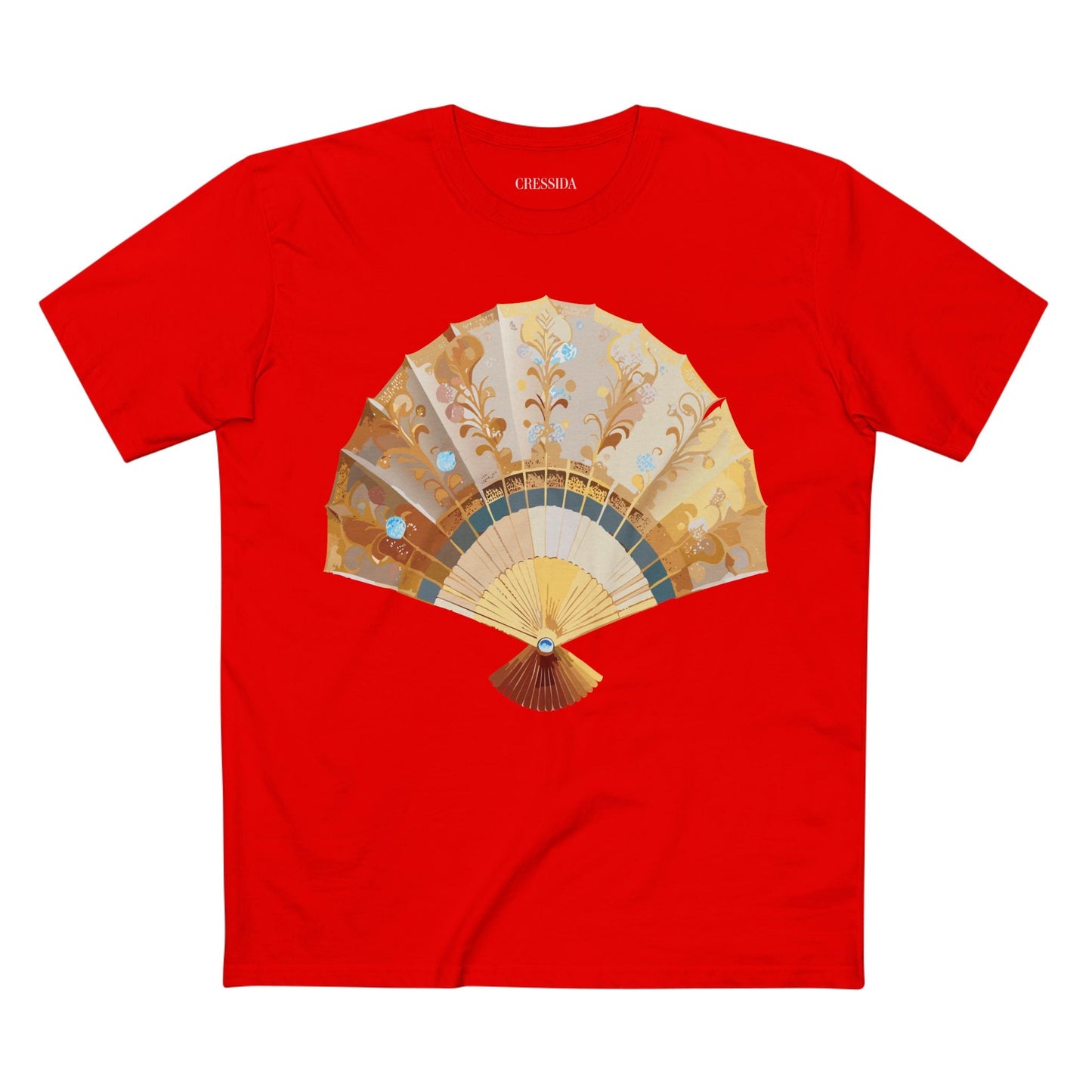 Antique Fan Graphic Design T-Shirt Unisex 100 Cotton Floral Carnival Artwork Tee 21