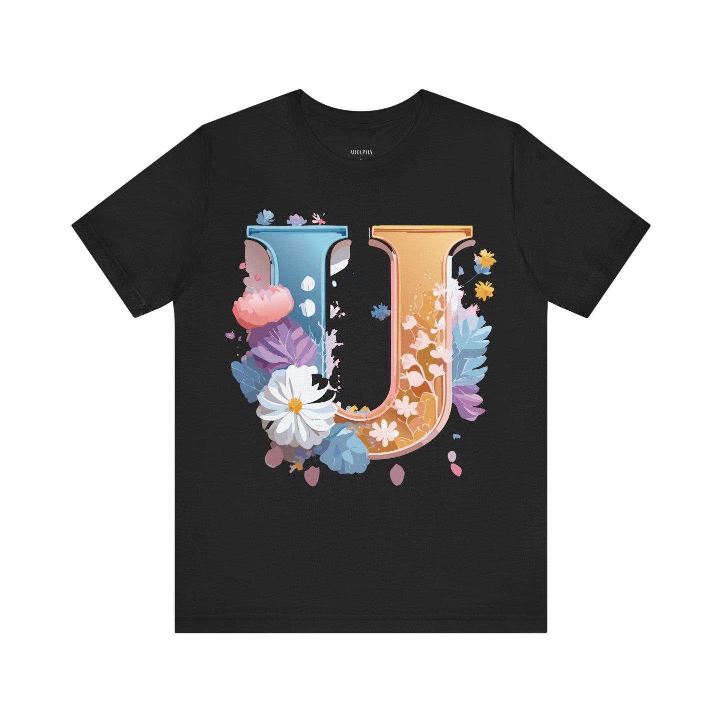 Letter U Graphic Tee Unisex Jersey Short Sleeve Premium Adelpha Art Design Shirt