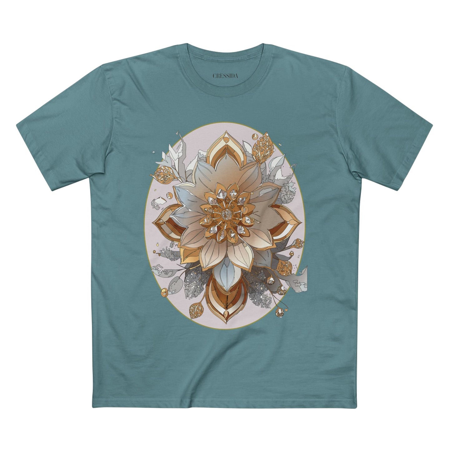 Floral Graphic T-Shirt Unisex 100 Cotton Art Design with Antique Flowers Tee 25