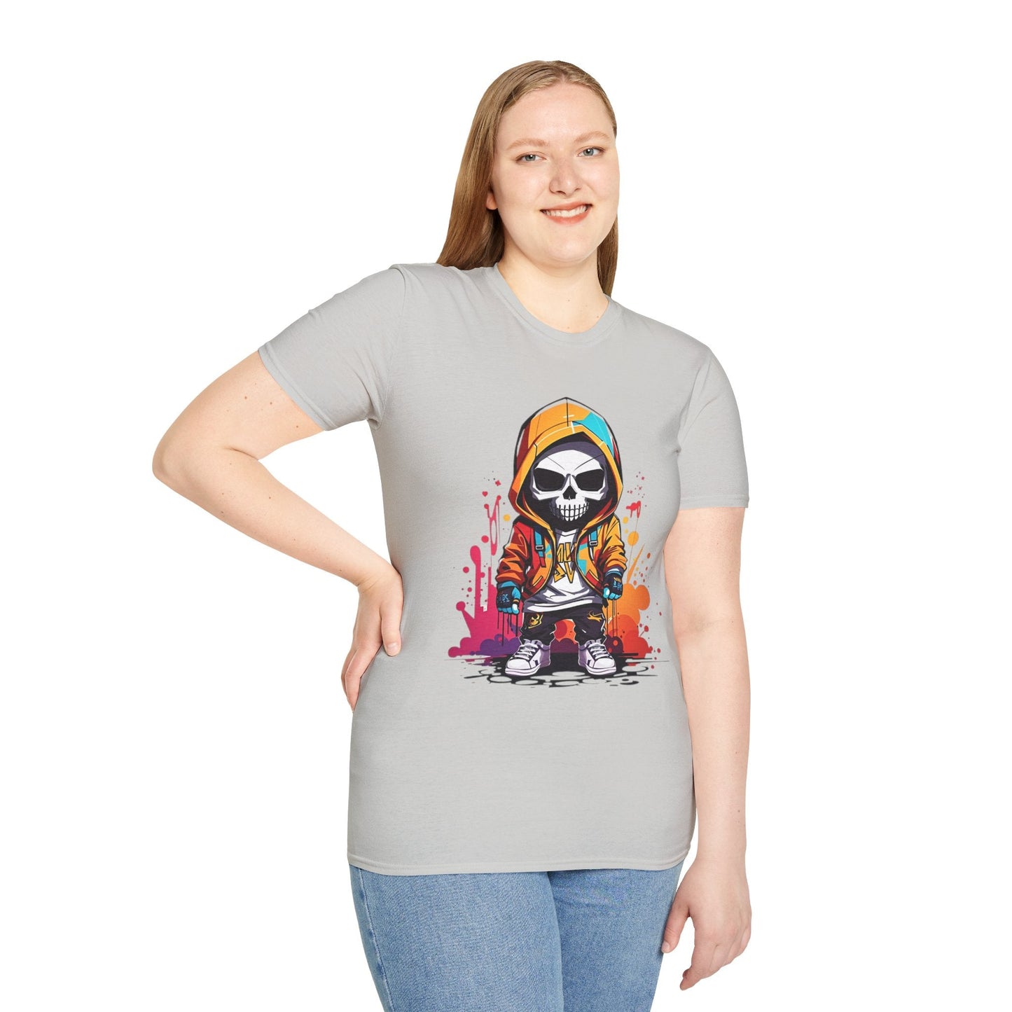 Skull Graphic Unisex Cotton T-shirt with Skeleton Artwork Design 30