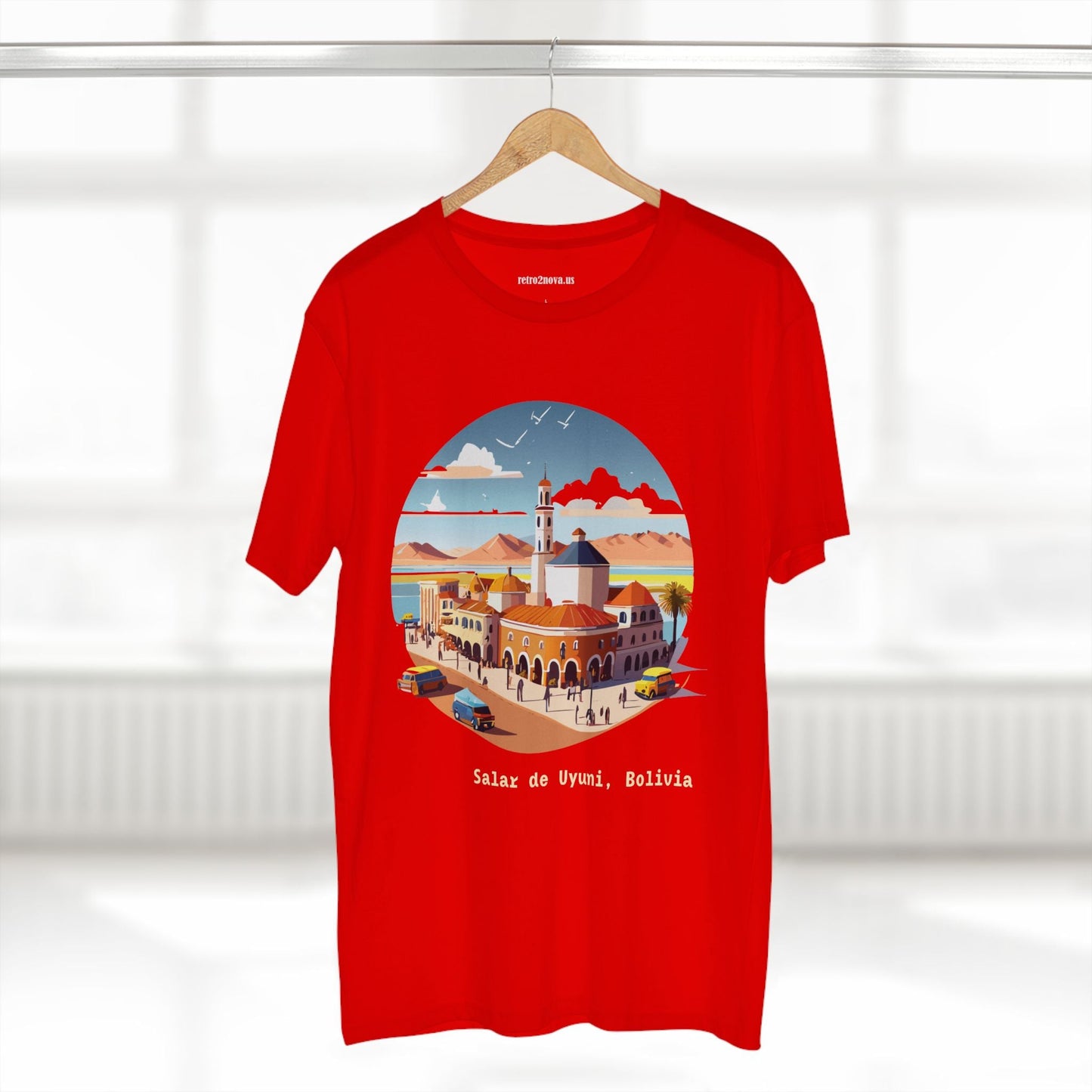 Bolivia Travel Shirt Unisex Premium Cotton Staple Tee With Original Retro2Nova Art Design
