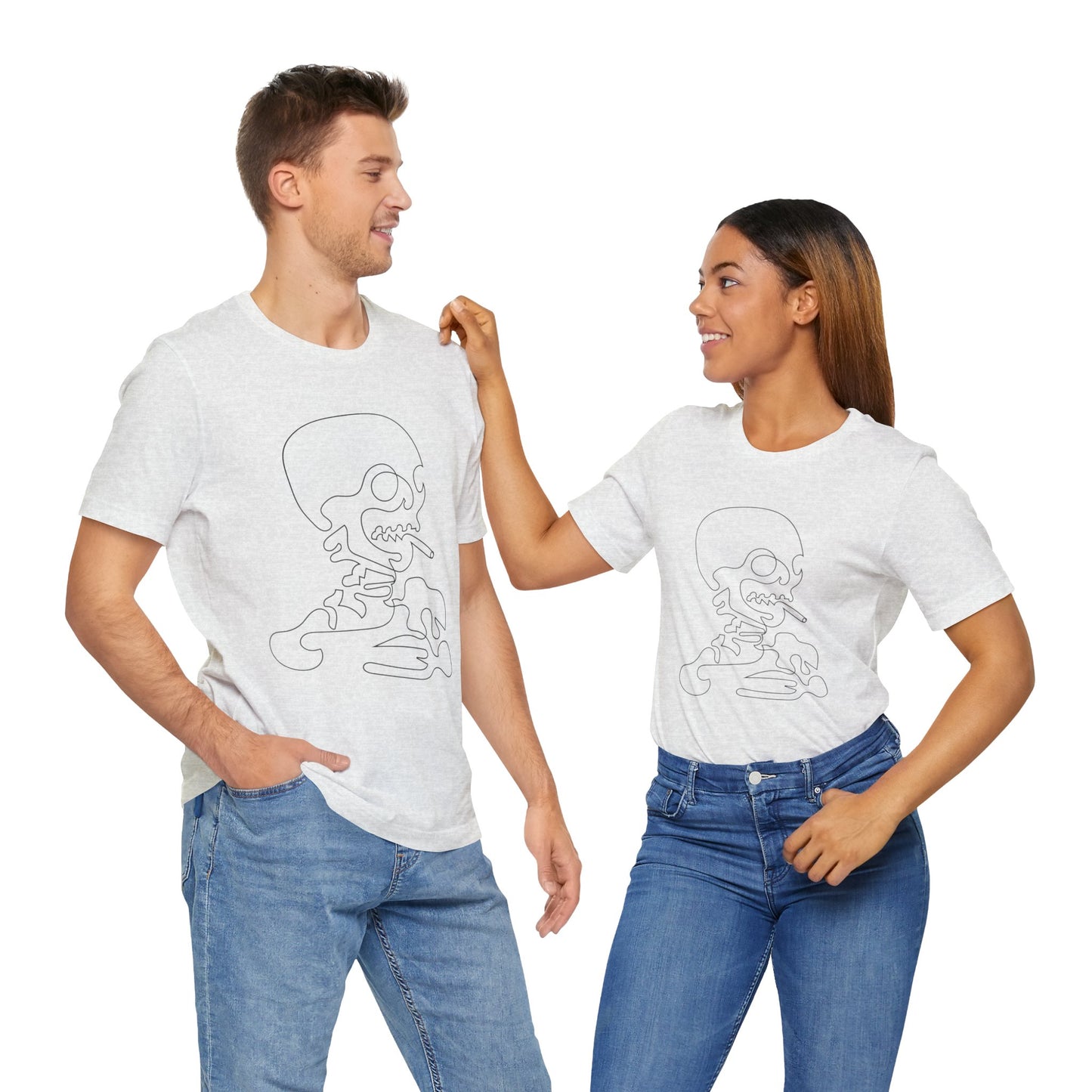 Unisex Cotton Tee Shirt with Skull