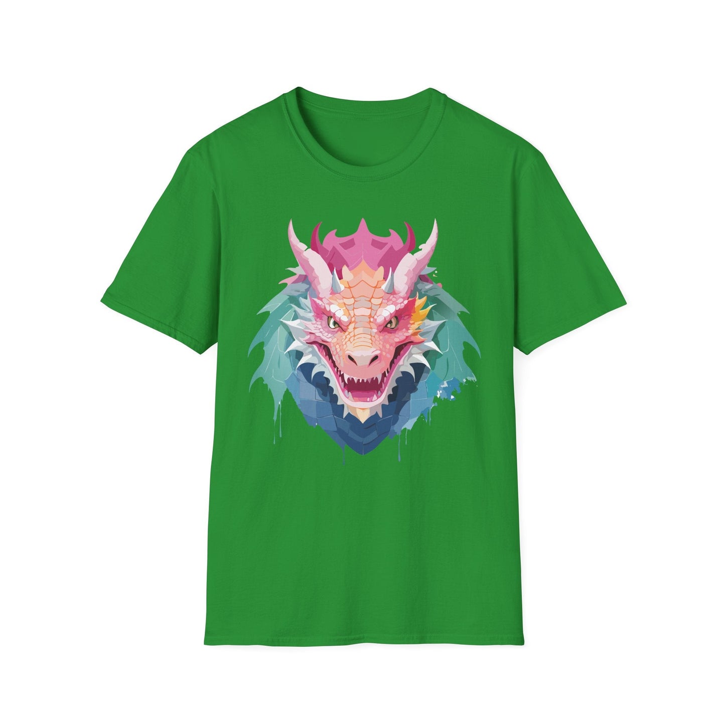 Dragon T Shirt Unisex Softstyle Cotton Tee With Animal Art Design Graphic Print Artwork