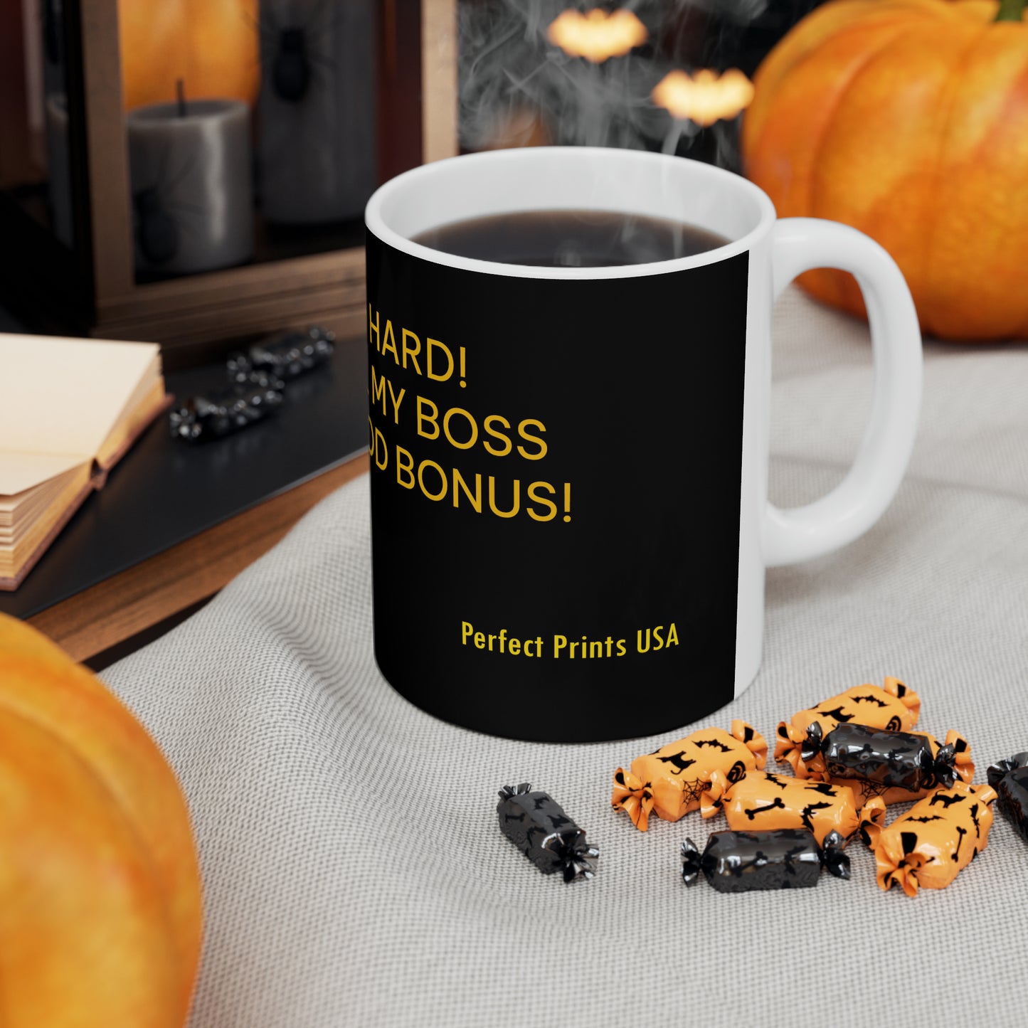 Coffee & Tea Mug with funny Words Art Design