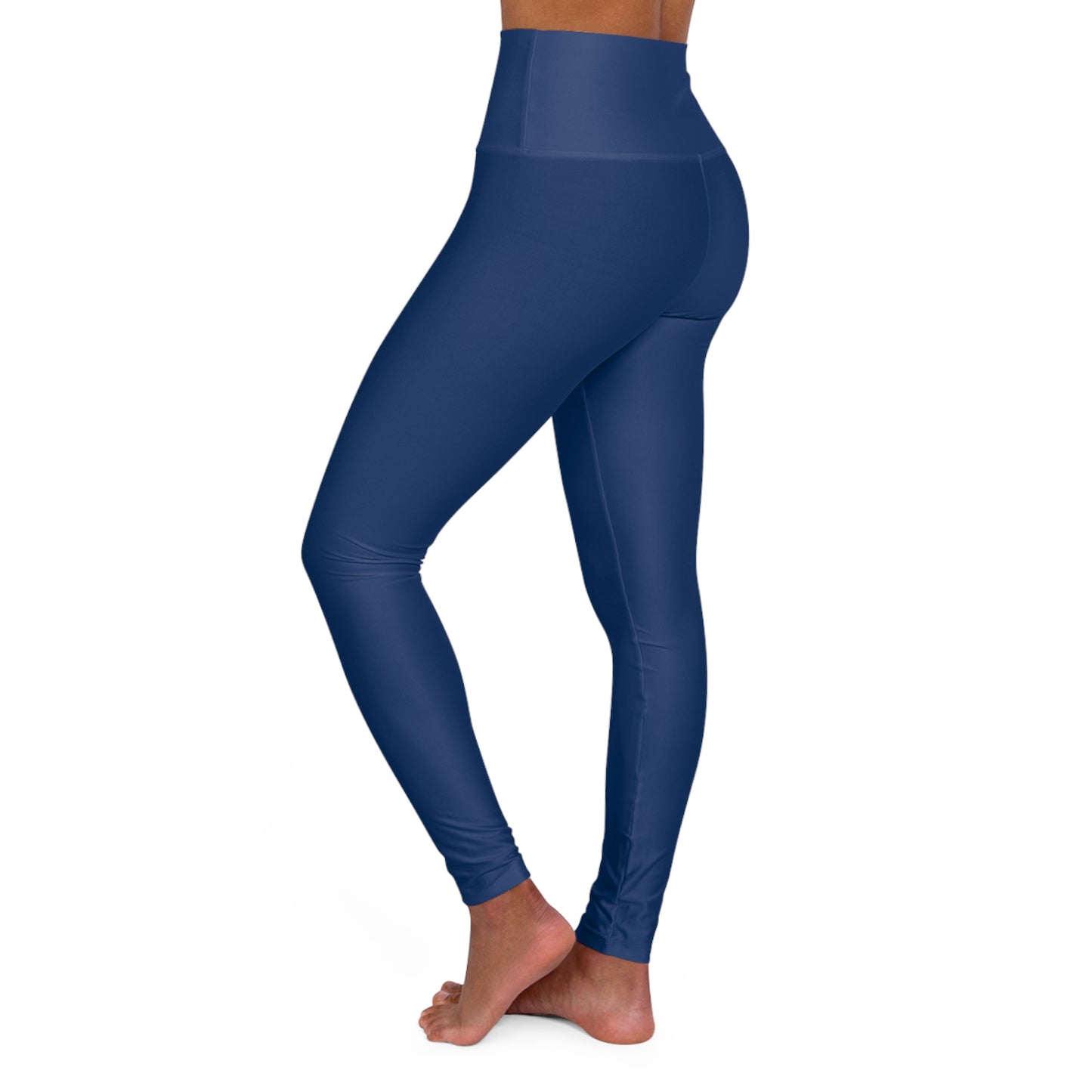 High-Waisted Regal Navy Yoga Leggings Women's Seamless Poly-Span Stretchy Smooth Navy Workout Everyday Activewear Pants