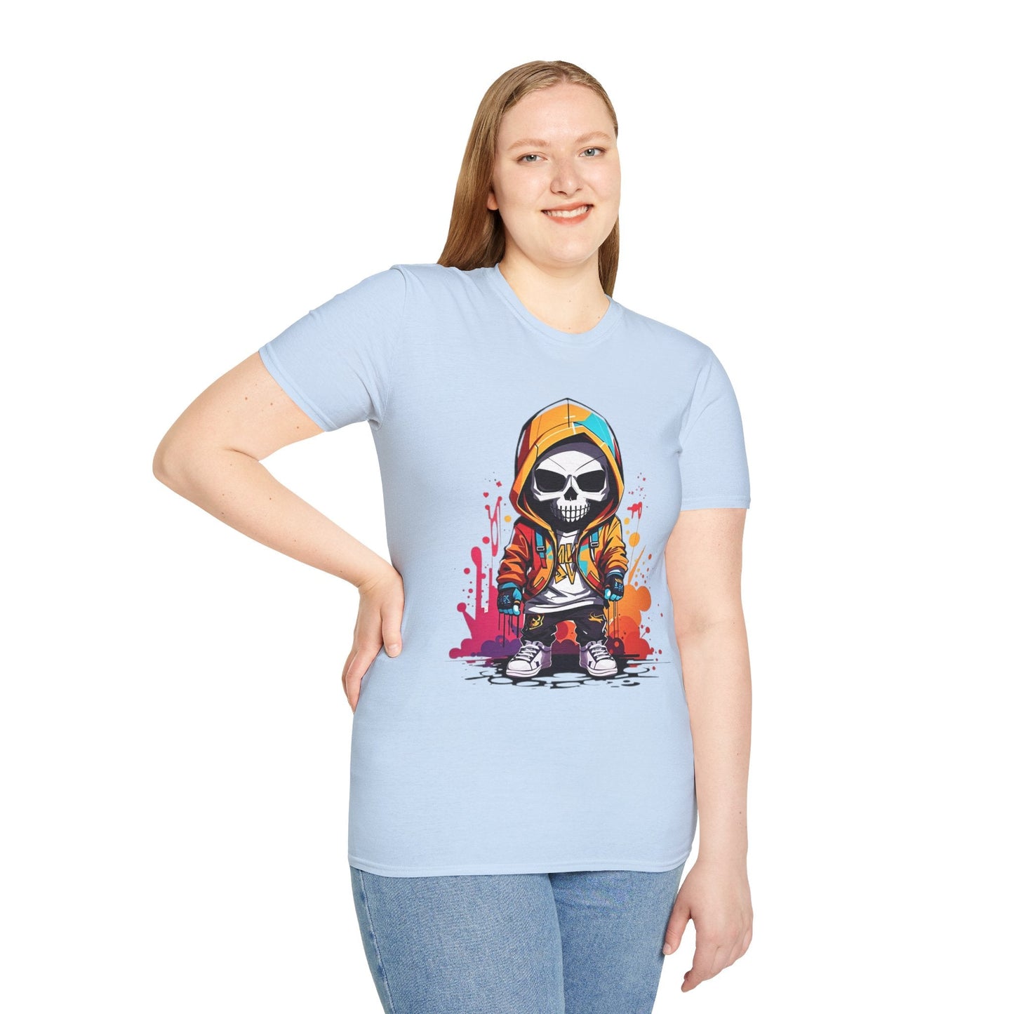 Skull Shirt Unisex Skeleton Graphic Tee Gildan Softstyle 64000 100 Percent Cotton