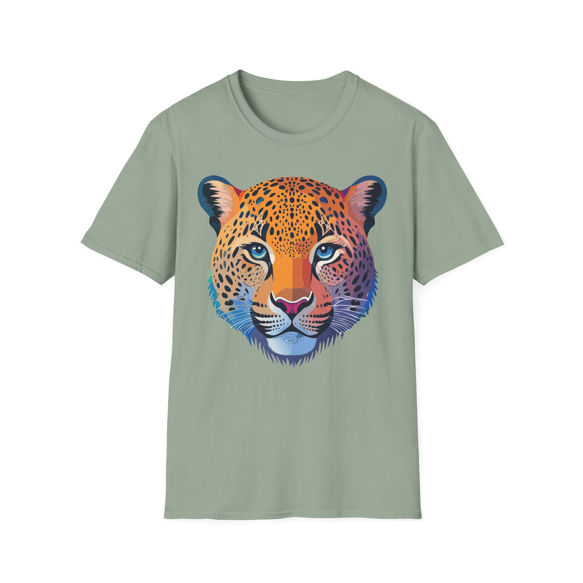 Colorful Leopard Face T-Shirt | Vibrant Wildlife Animal Tee