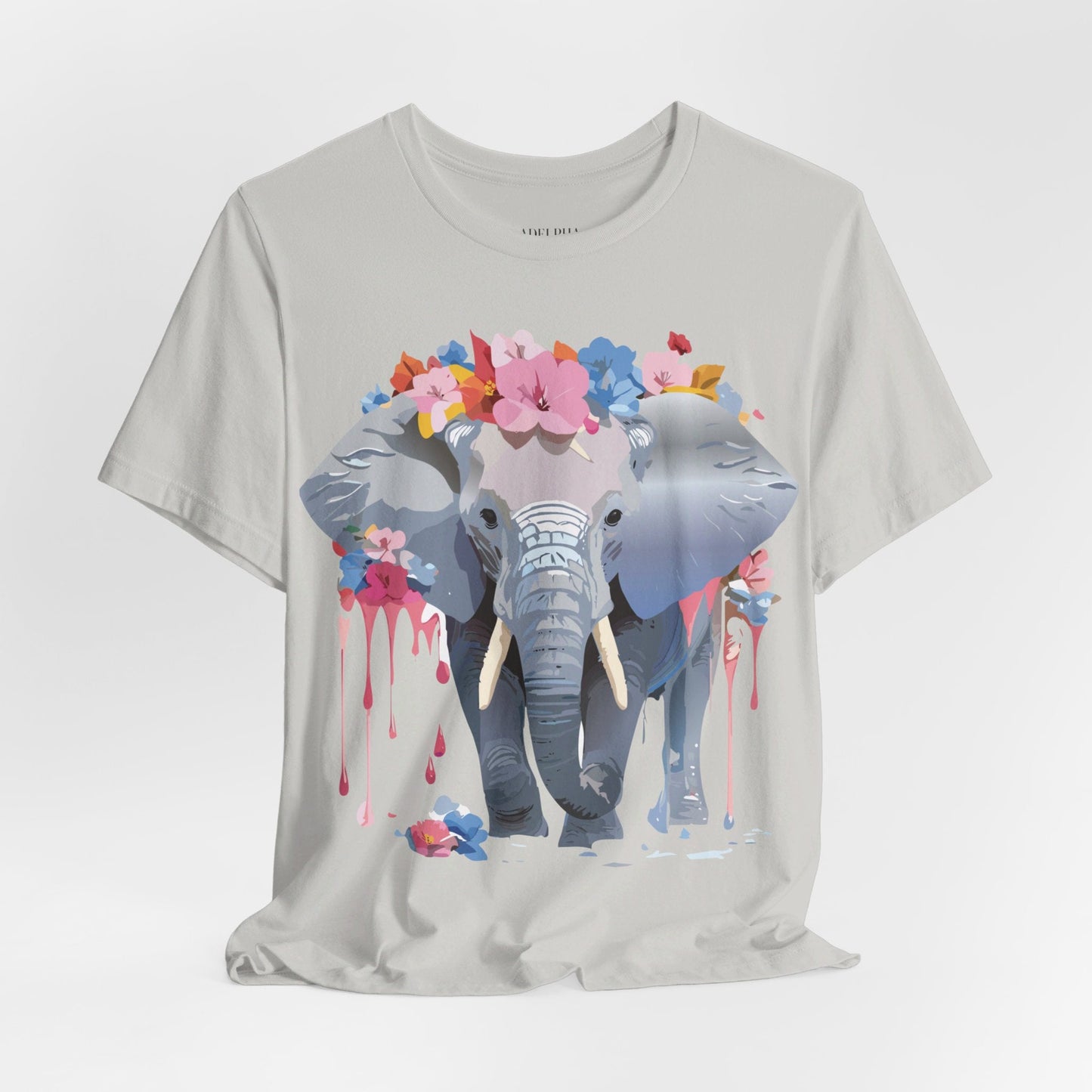 Elephant Graphic Tee Unisex Short Sleeve Jersey With Vintage Inspired Adelpha Artwork