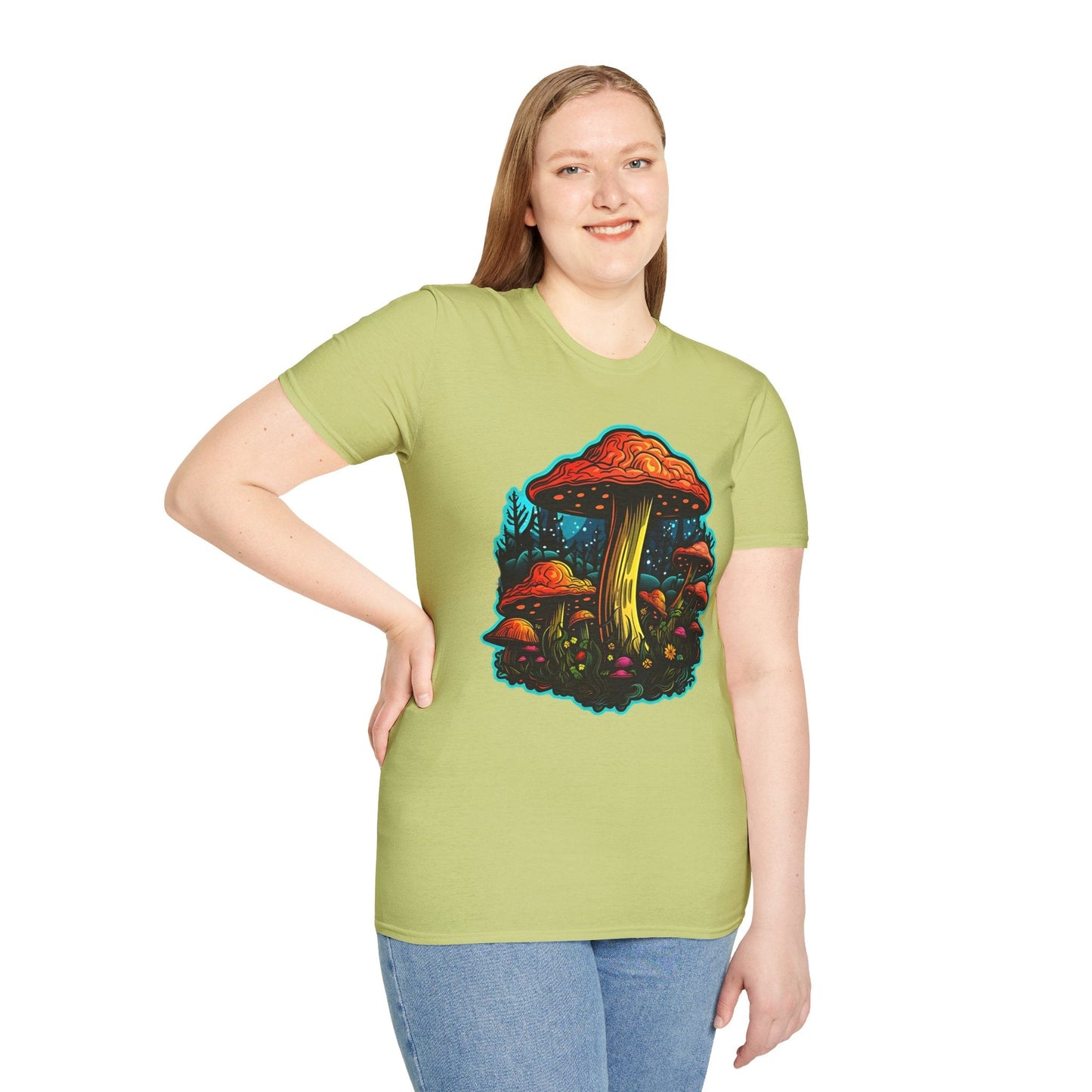 Mashroom Tee Shirt Unisex Softstyle 64000 With Funny Mashroom Fungus Graphic Design
