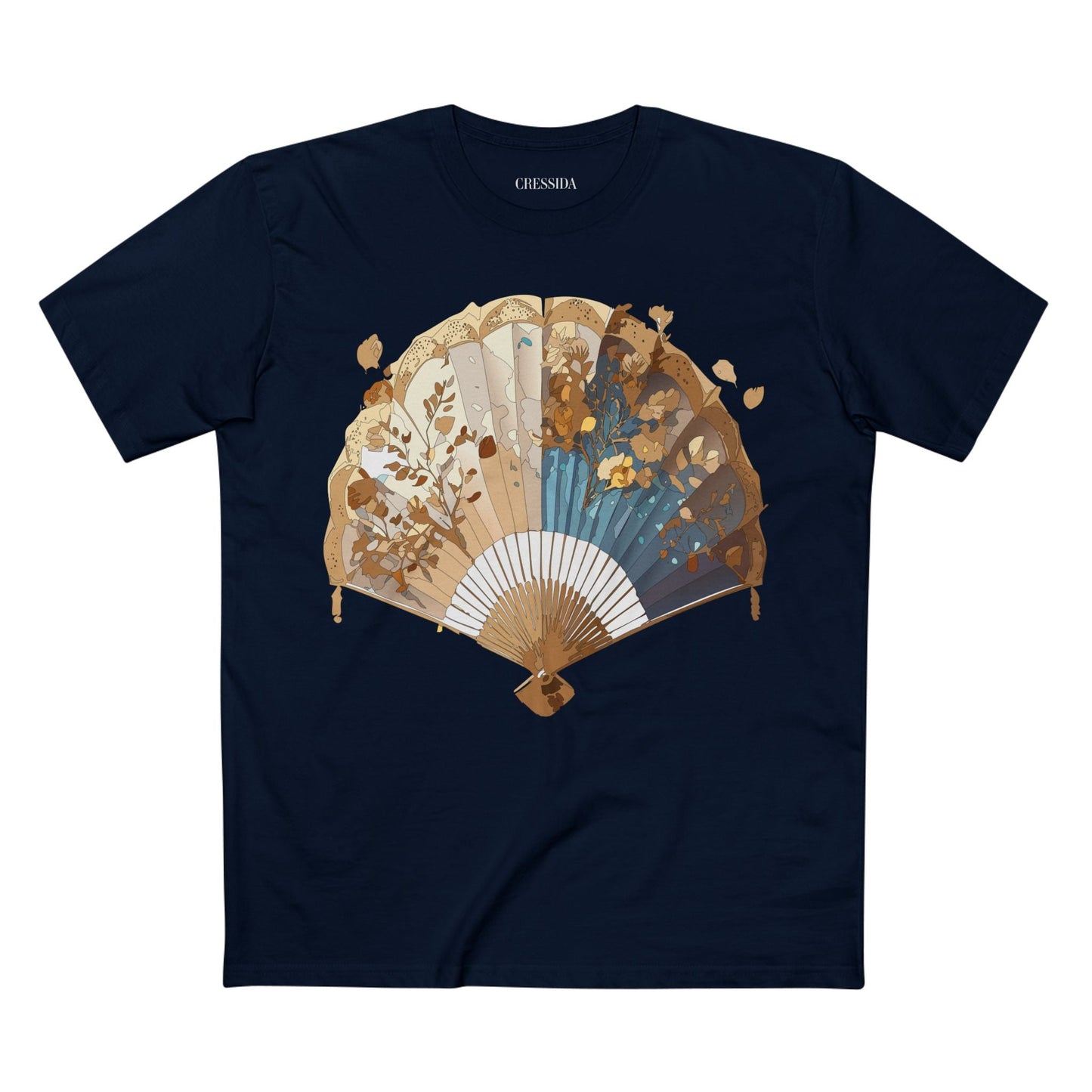 Antique Fan Graphic Design T-Shirt Unisex 100 Cotton Floral Carnival Artwork Tee 3