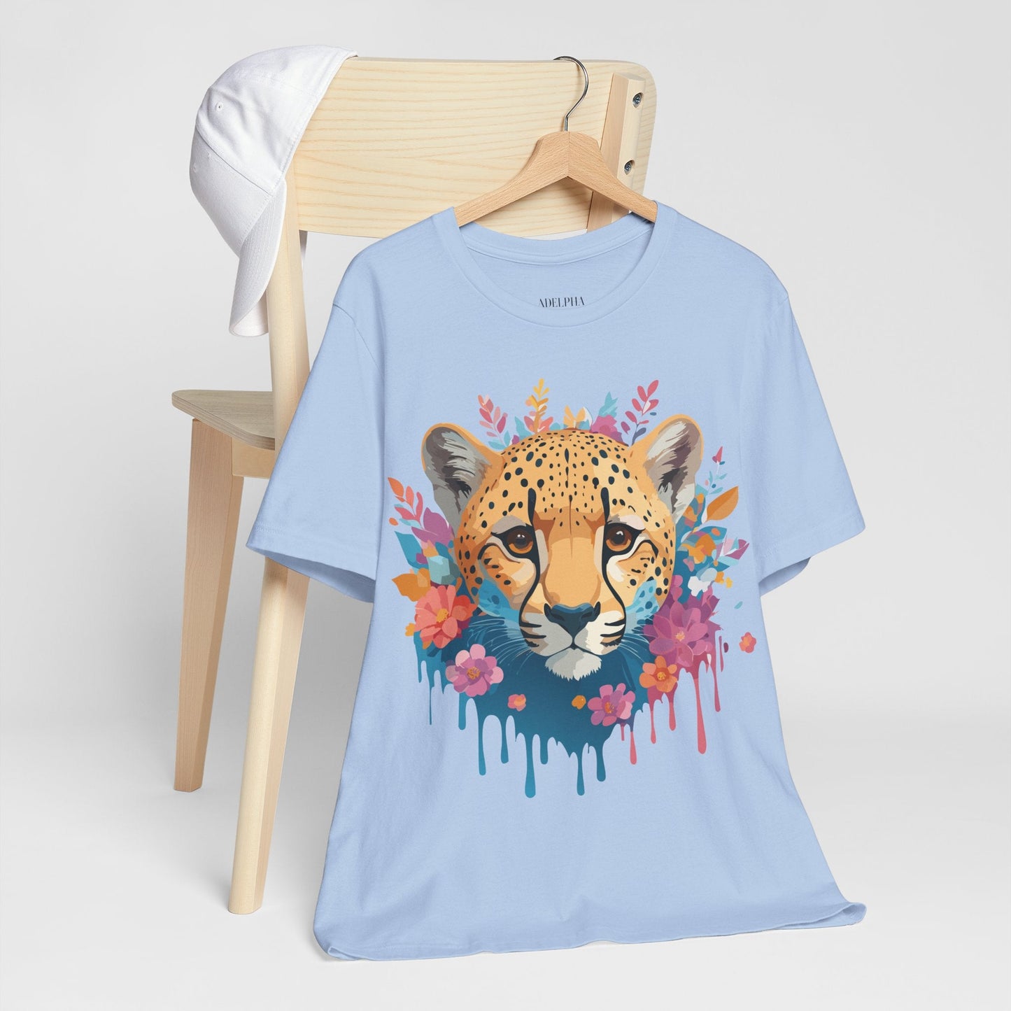 Adelpha Cheetah Graphic Tee Unisex Vintage Inspired Artwork Short Sleeve Jersey