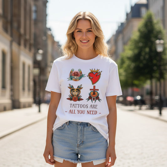 Funny Tattoo Graphic Tee Unisex 100 Cotton Comfort Colors T-Shirt 108