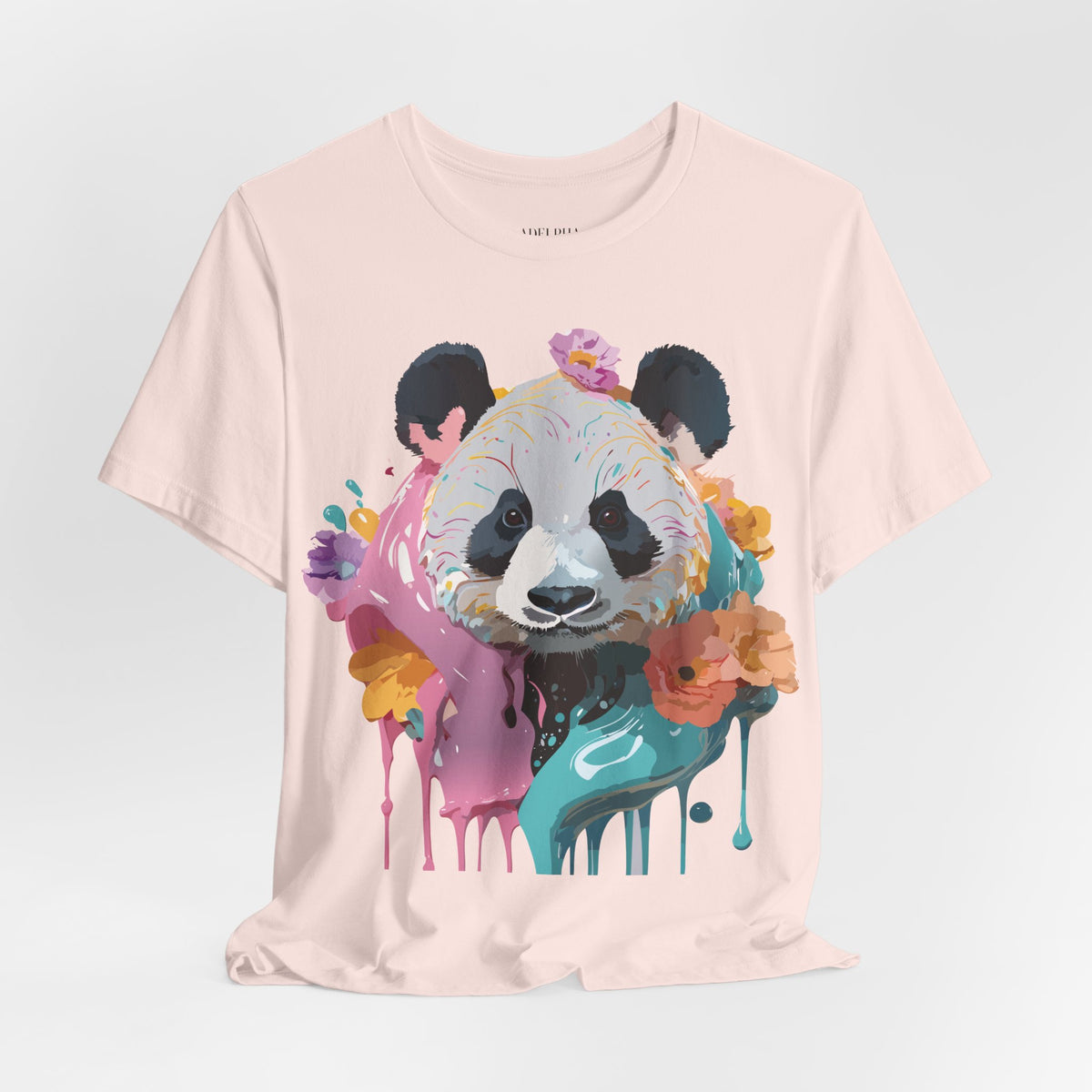 Panda Graphic Unisex Cotton Bella+Canvas Tee with Art Animal Design e55