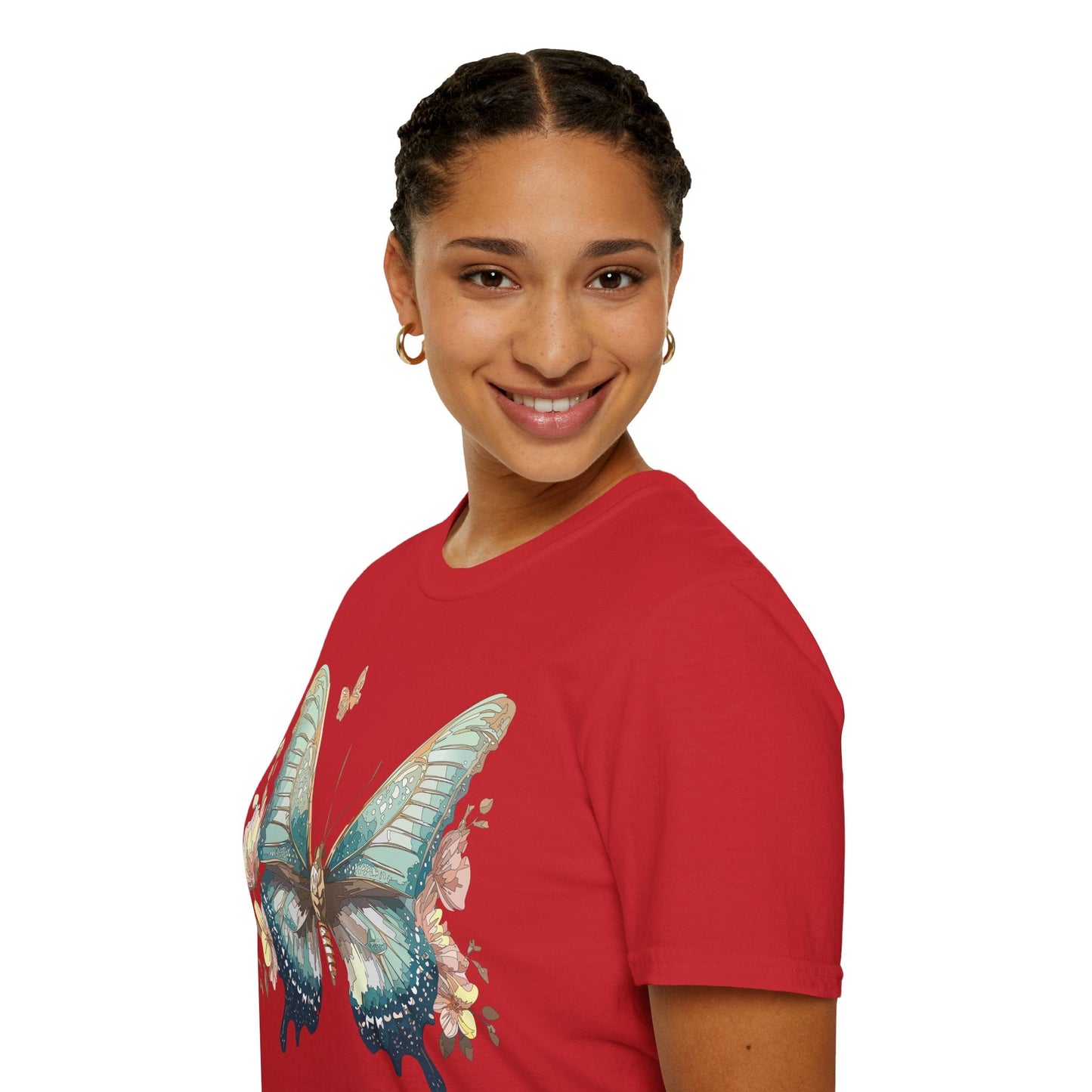 Butterfly Print Unisex T Shirt Monarch Design Softstyle 64000 Gildan Cotton Tee Quality