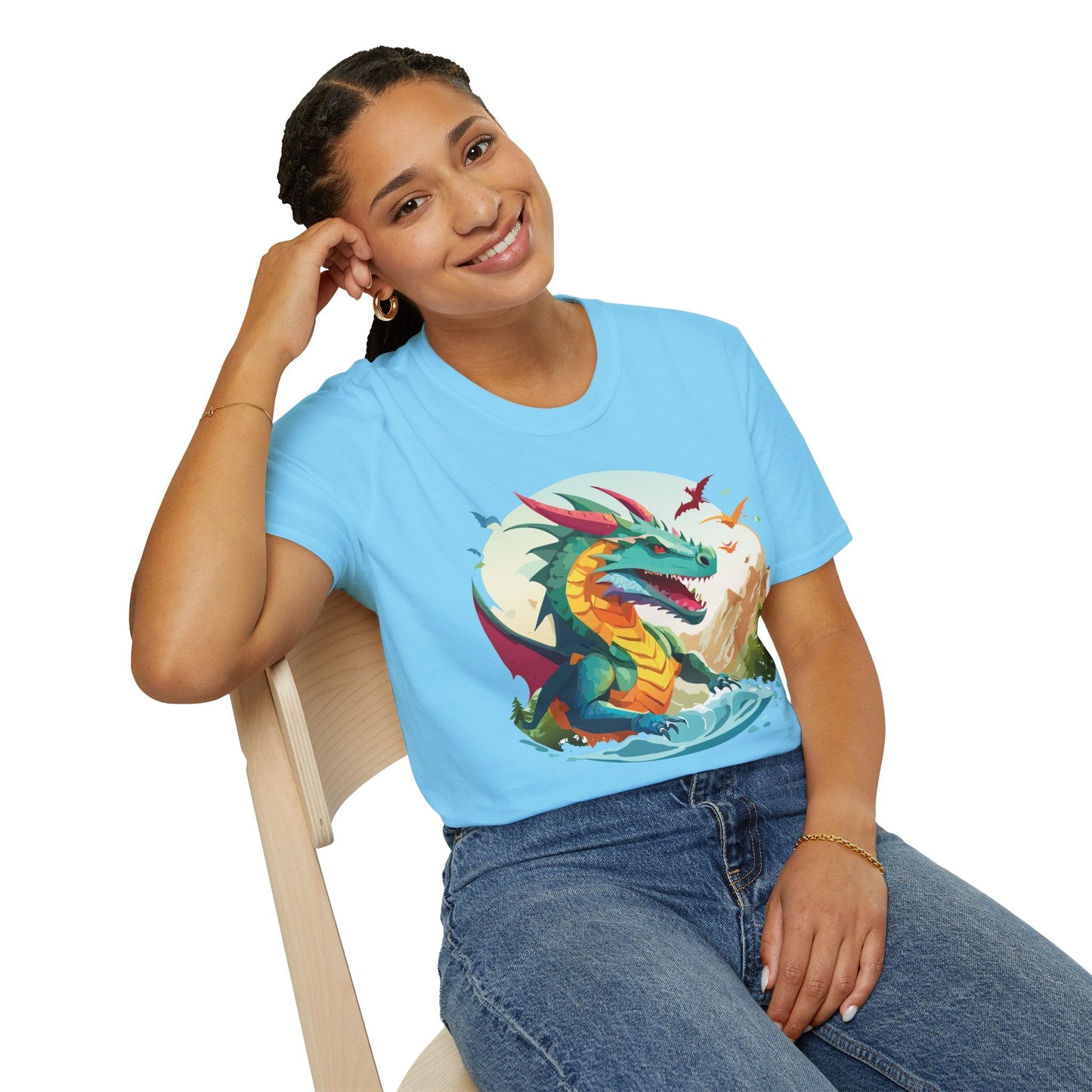 Dragon T Shirt Unisex Animal Tee Softstyle 64000 Premium 100 Percent Ring Spun Cotton